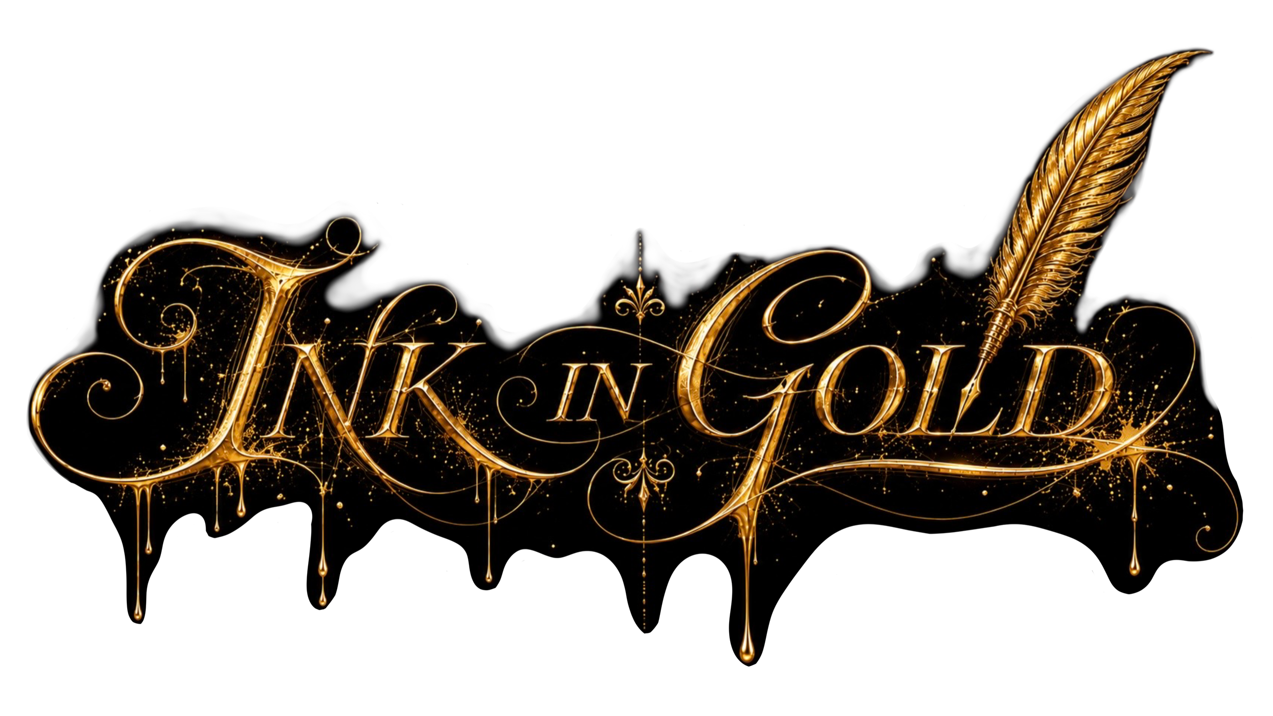 Gold glittering text says 'Thank You' in cursive script on a black background with decorative swirls and sparkles.