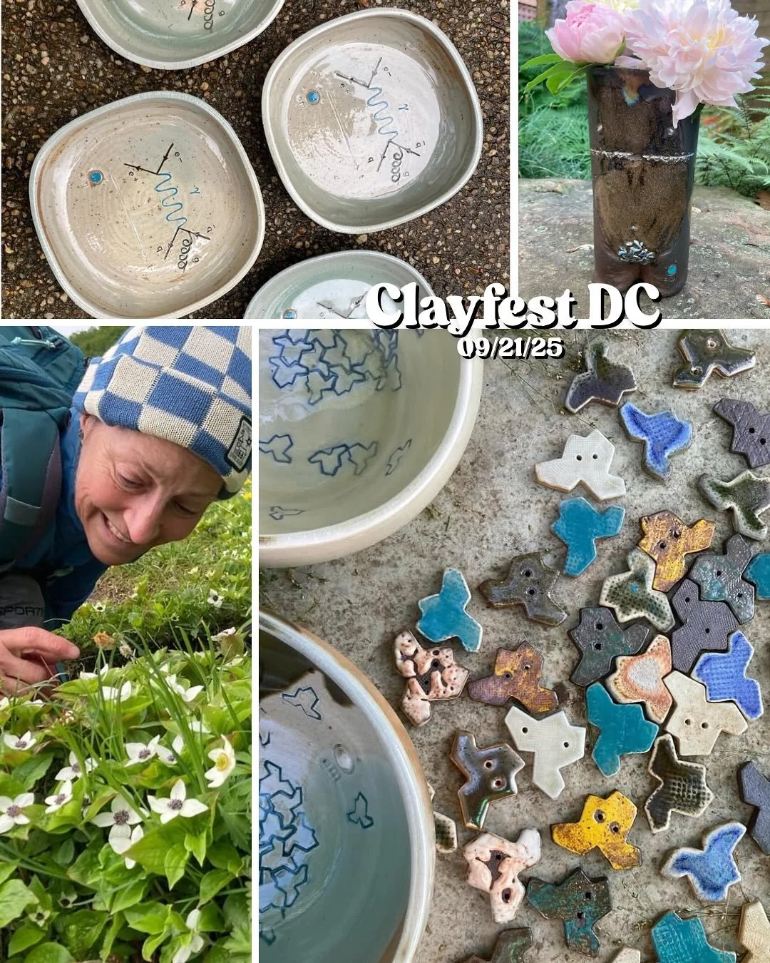 So happy to be with you all again after a big summer wandering in the wilderness! Come out to Clayfest! WHO: 25+ Potters and Ceramic Artists

WHEN: Sunday, September 21, 2025, 11:00 am - 4:00 pm

WHERE: Brookland Arts Walk, 716 Monroe St. NE. Washing