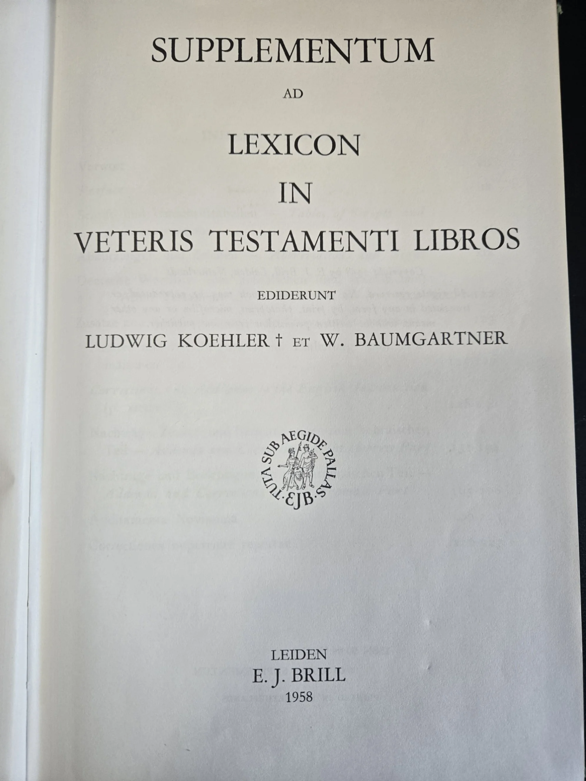 Supplementum ad Lexicon in Veteris Testamenti Libros, Deutsch-Hebraeisch : Supplement to the German-Hebrew Lexicon of the Old Testament - Hardback