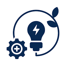 eco innovation icon with light bulb and gear