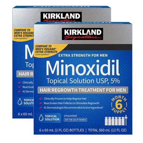Kirkland Signature Hair Regrowth Treatment for Men - 5% Minoxidil Topical Solution - 12 Months