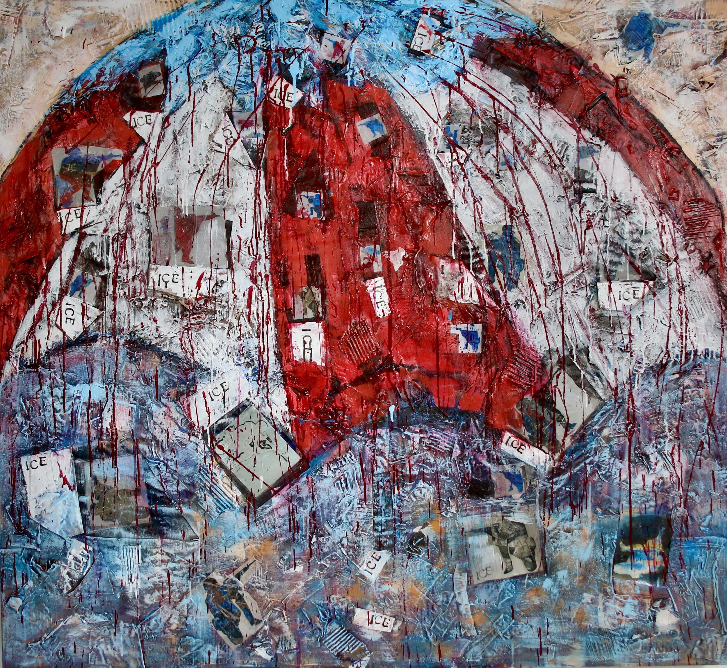    
 Ephraim Urevbu    
   
  War on Immigrants  , 2026   
Acrylic mixed media on canvas   
60 x 60 in (152.4 x 121.9 cm)   
 