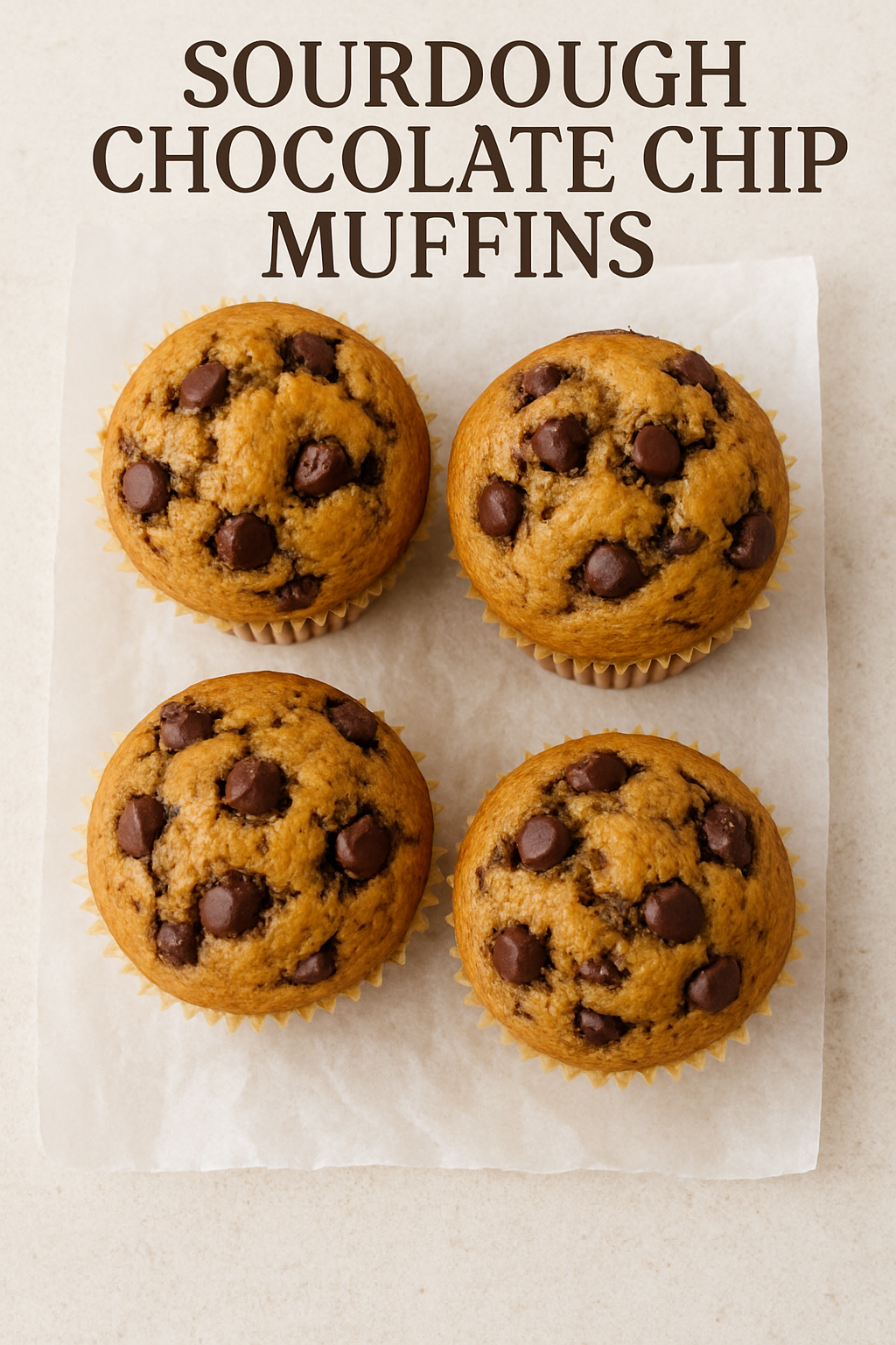 Sourdough Chocolate Chip Muffins (Soft, Sweet, and a Little Tangy) 🍫🧁