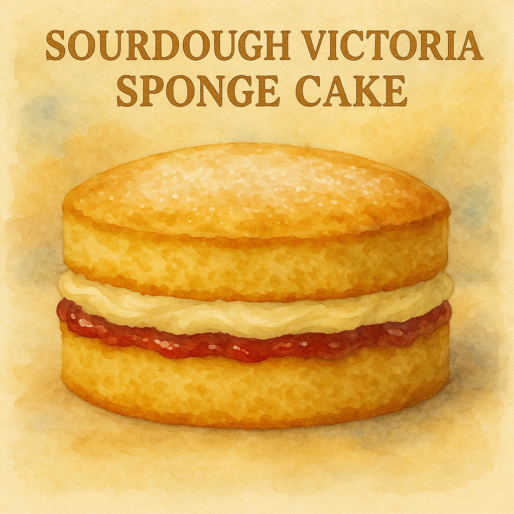 Sourdough Victoria Sponge (Light, Tangy, and Fit for Royalty) 🍰👑
