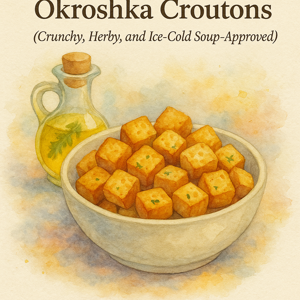 Sourdough Okroshka Croutons (Crunchy, Herby, and Ice-Cold Soup-Approved) 🥣🥖