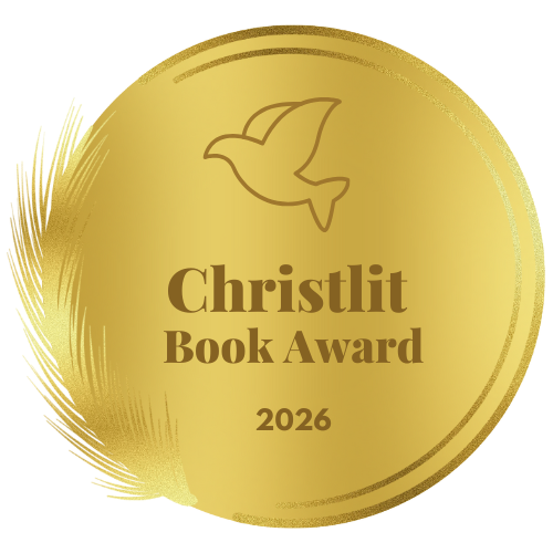 Gold emblem with a dove outline and the text "Christlit Book Award 2026."