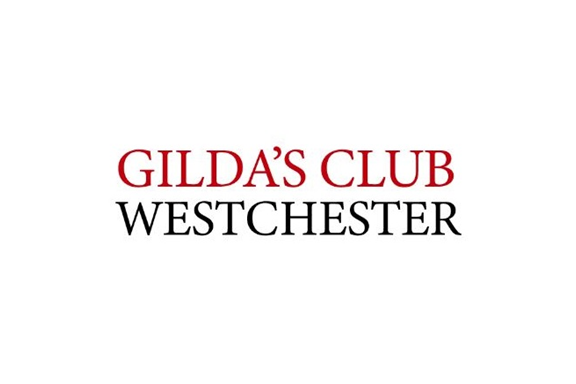 Text reading 'GILDA'S CLUB WESTCHESTER' in red and black on a white background.