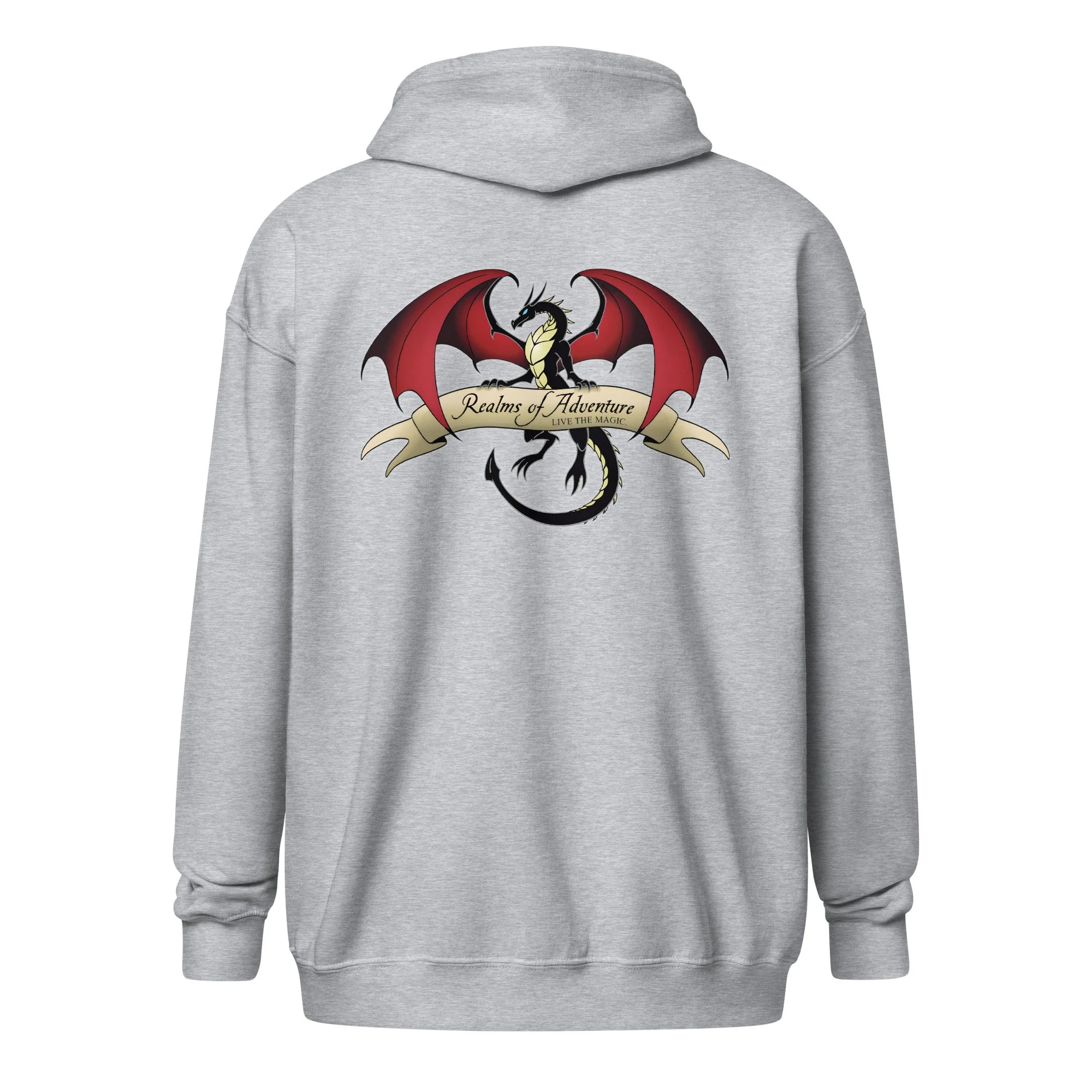 Classic Dragon Emblem on back - Zip hoodie
