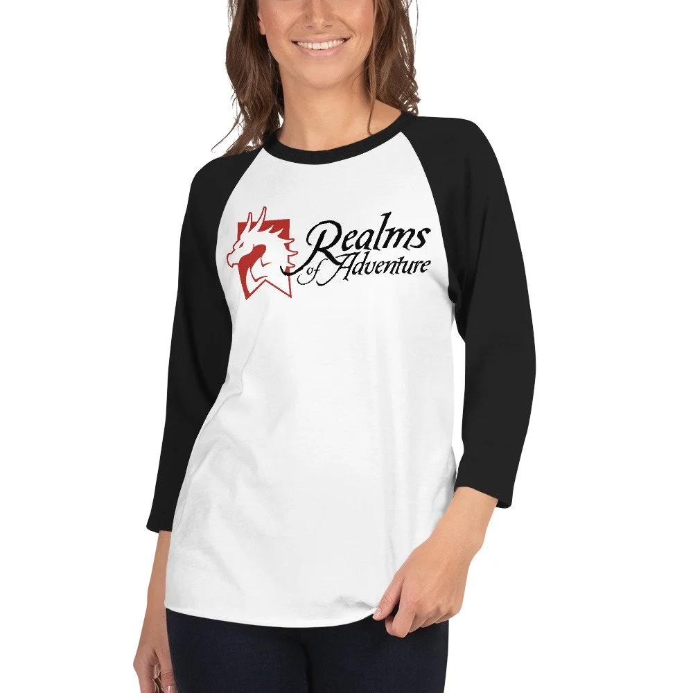 Sporty banner logo 3/4 sleeve shirt