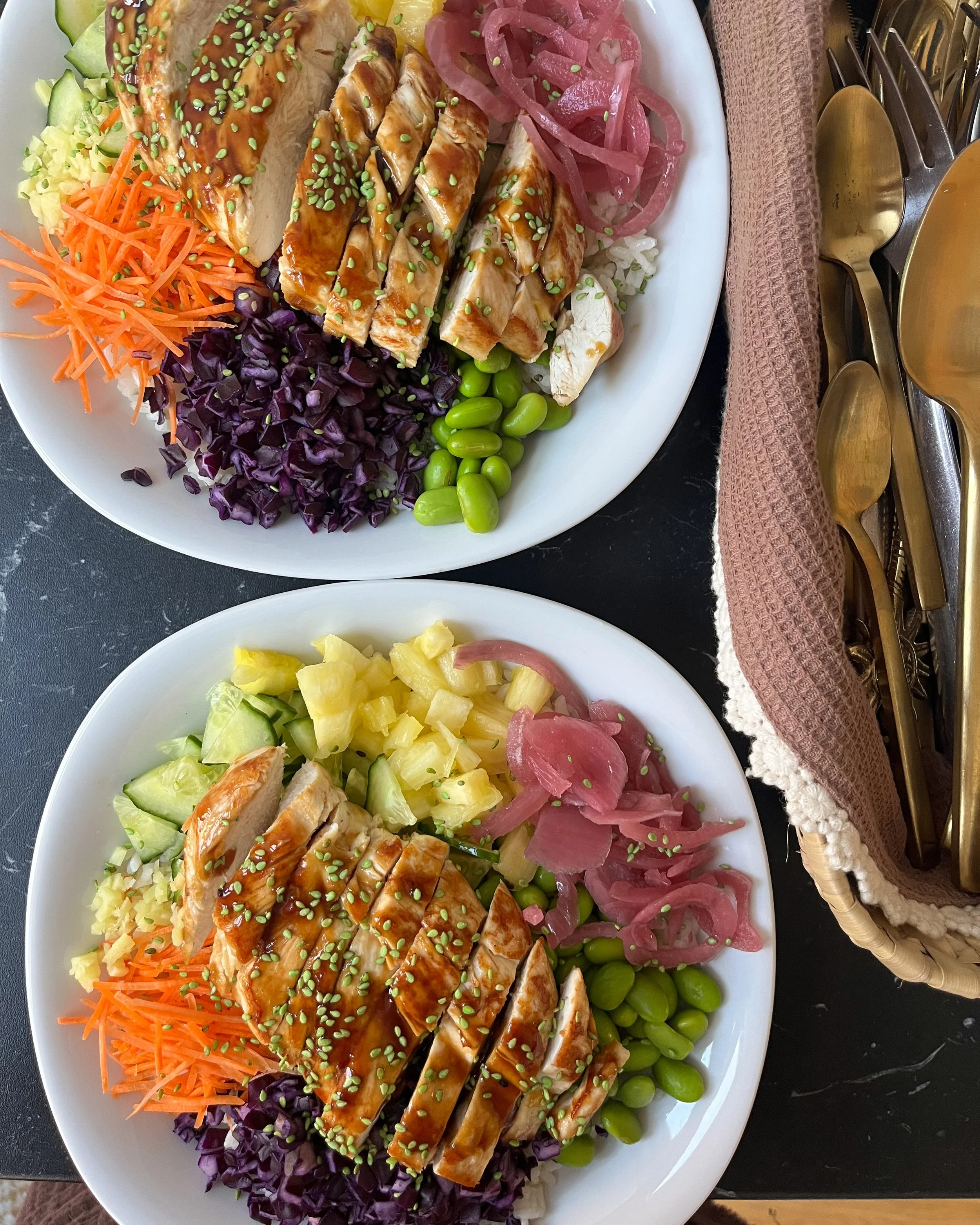 Chicken Teriyaki Poke Bowls
