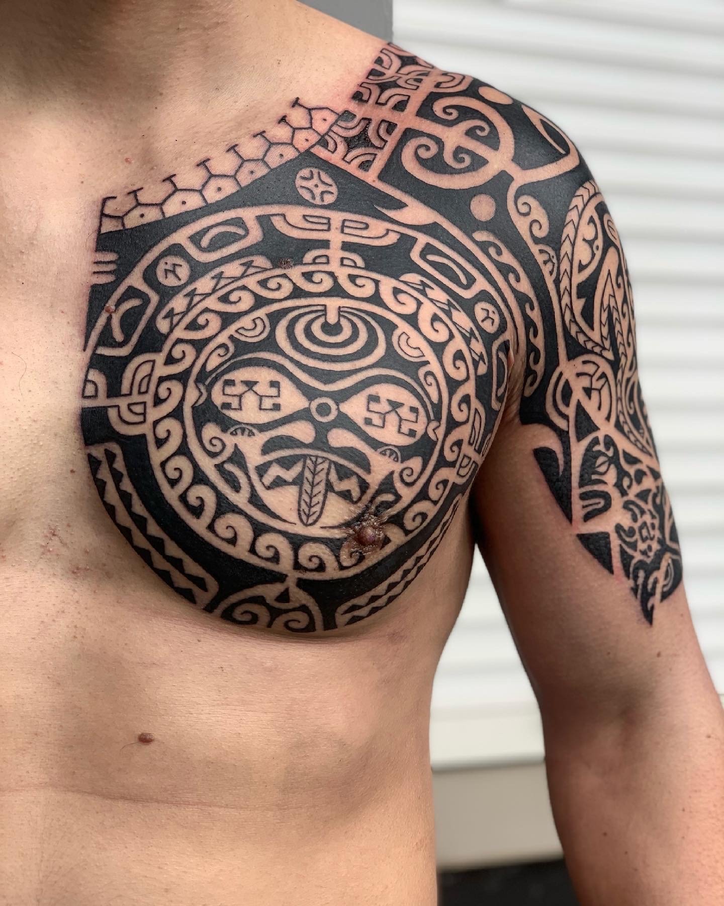 maori chest tattoo