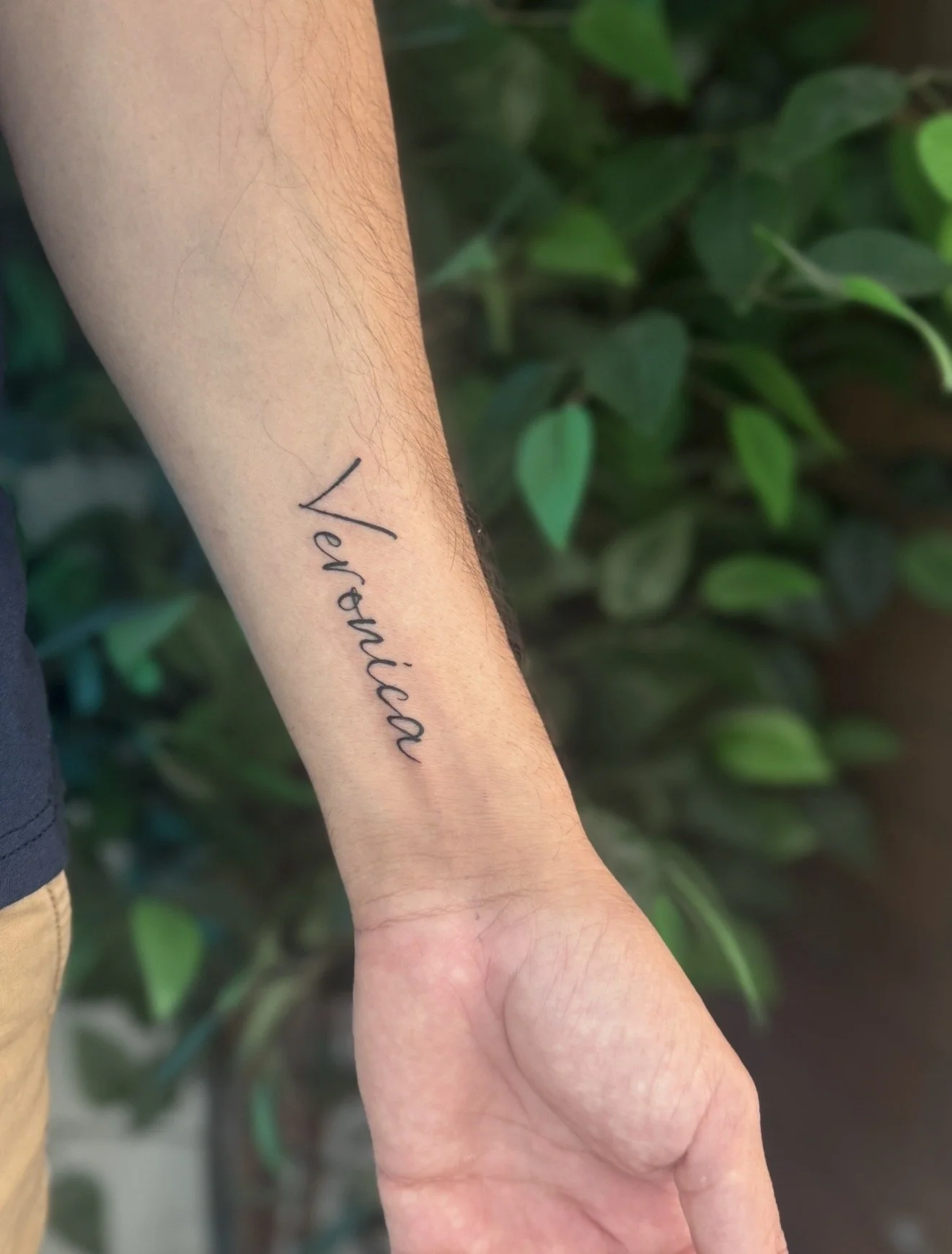 name veronica lettering tattoo