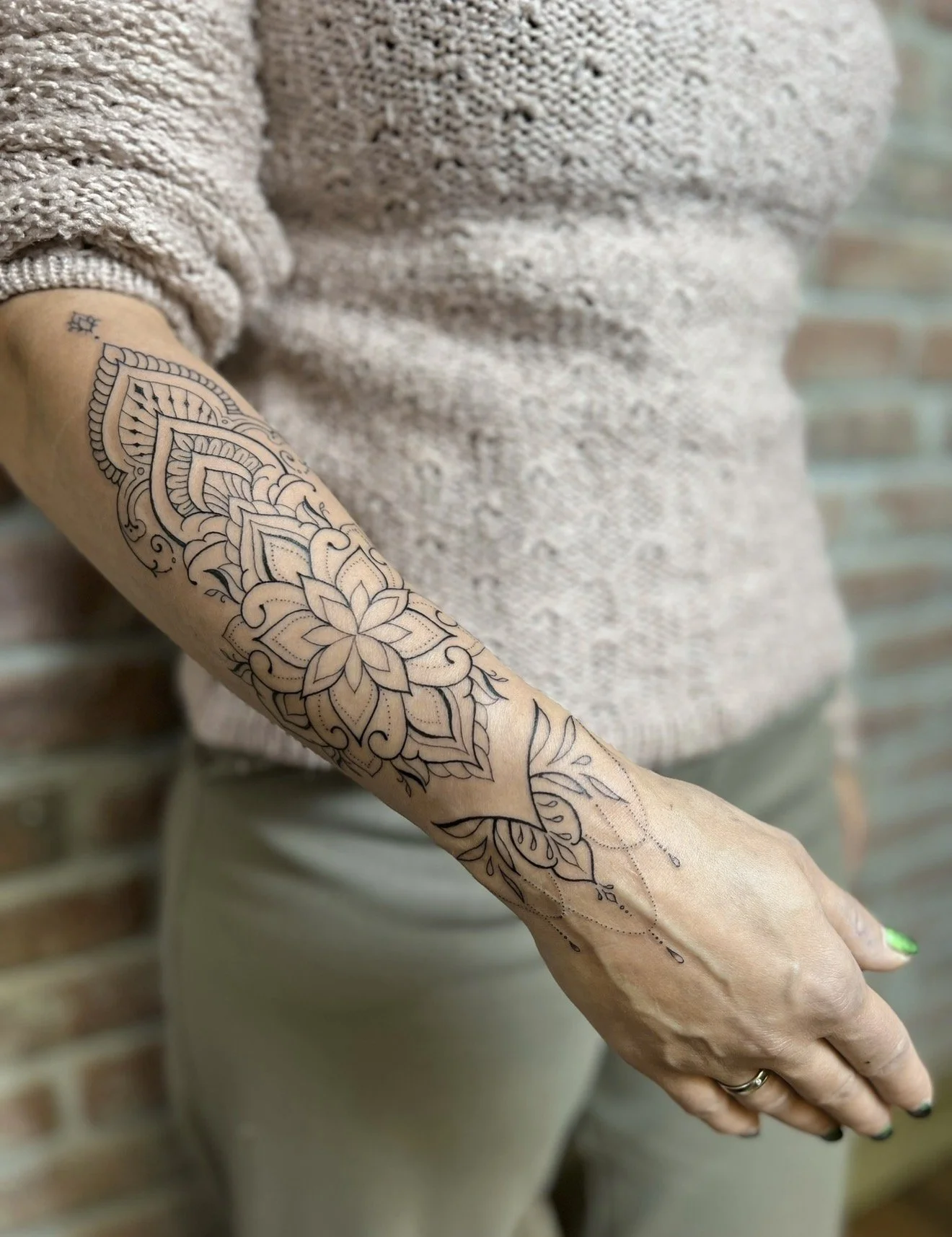 fine line mandala tattoo
