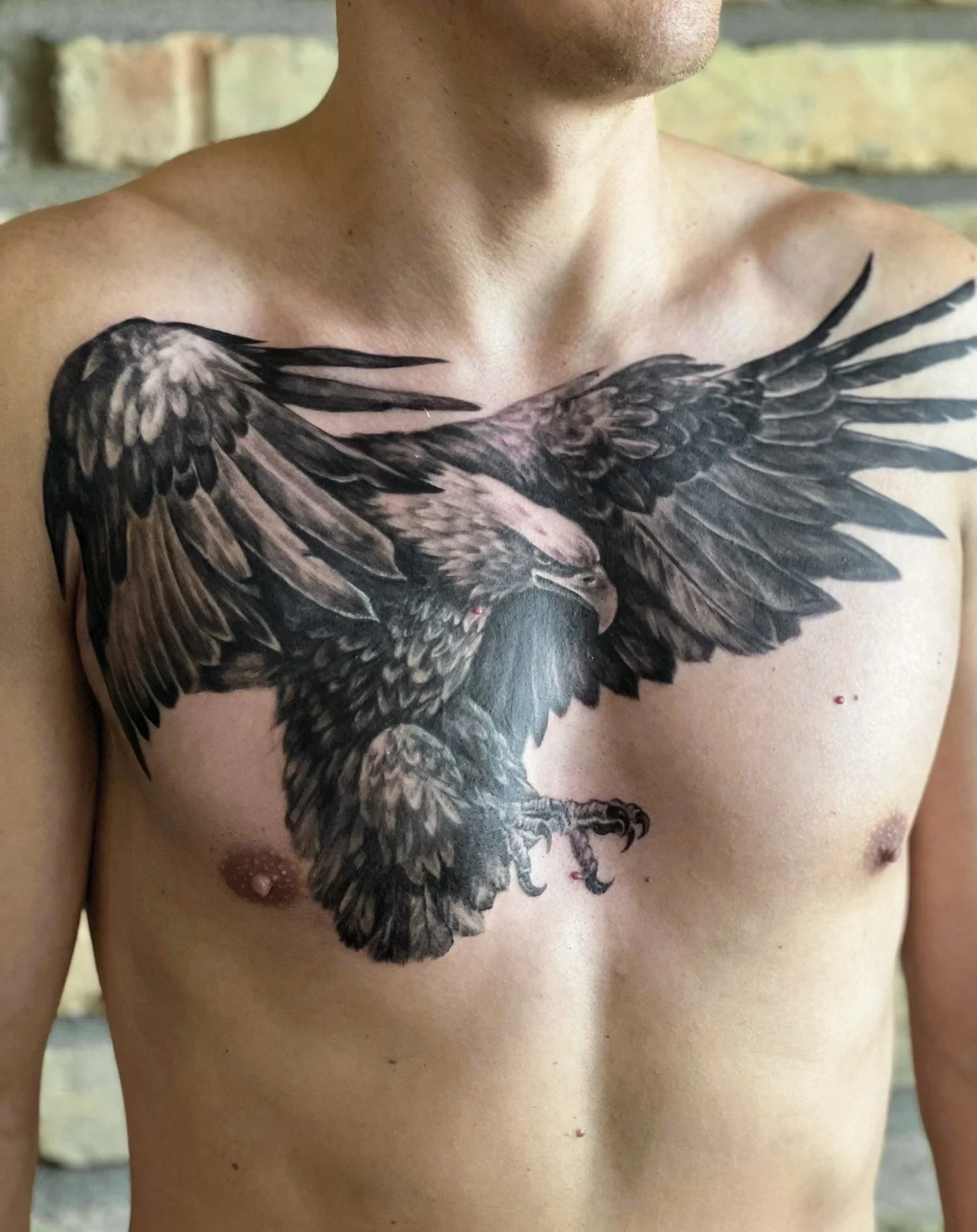 Eagle chest tattoo