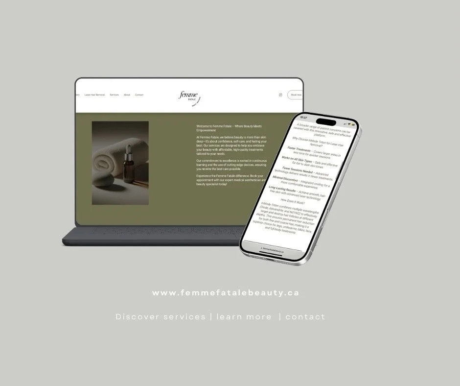 We&rsquo;re officially online! ✨ Our new website is live, making it easier than ever to explore our services, learn more about our treatments, and book your next appointment. Visit www.femmefatalebeauty.ca to discover everything we have to offer! We 