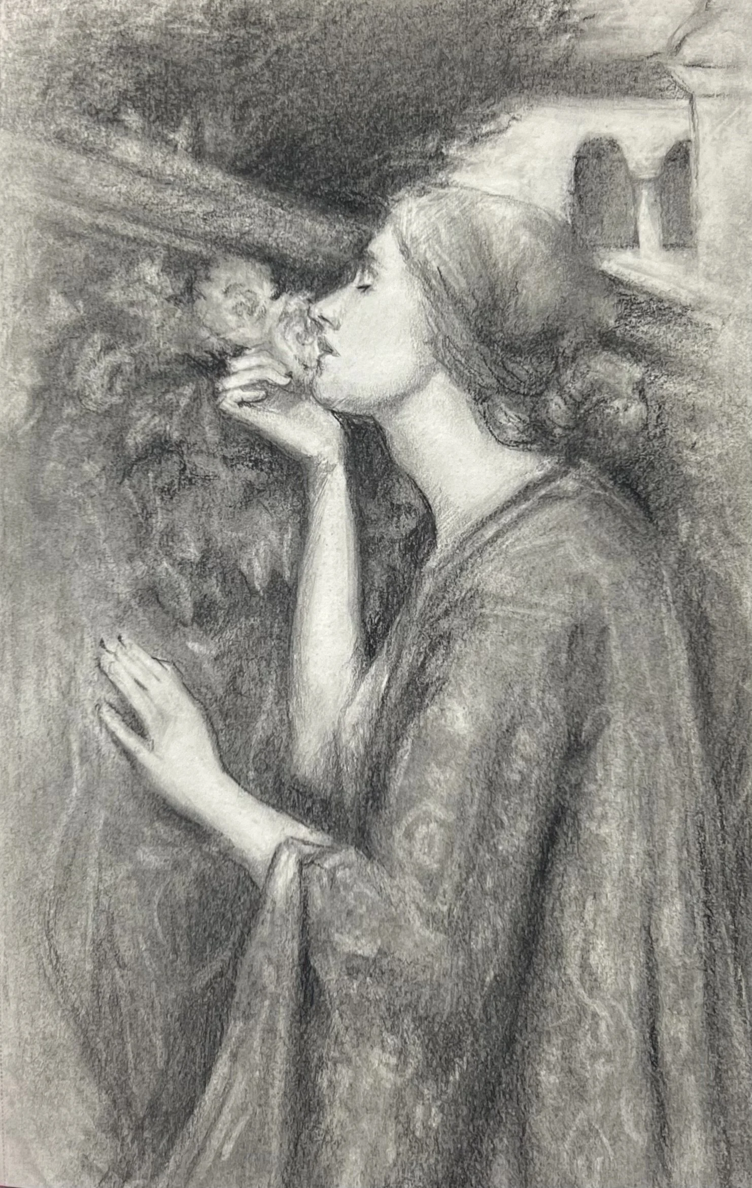 Master study of John W. Waterhouse's "The Soul of a Rose" - 8x5
