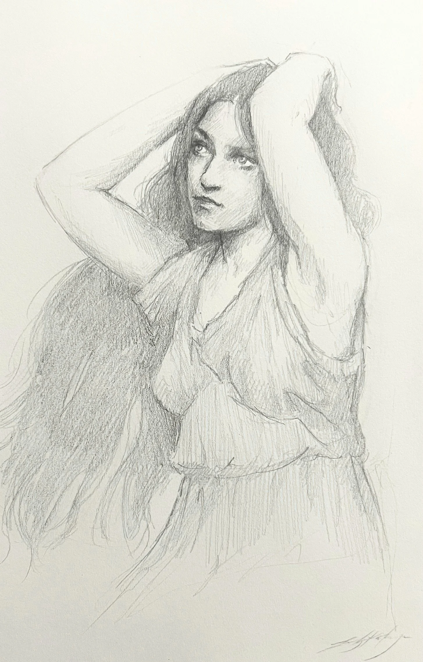 Master study of John W. Waterhouse's "Flora" - 8x5
