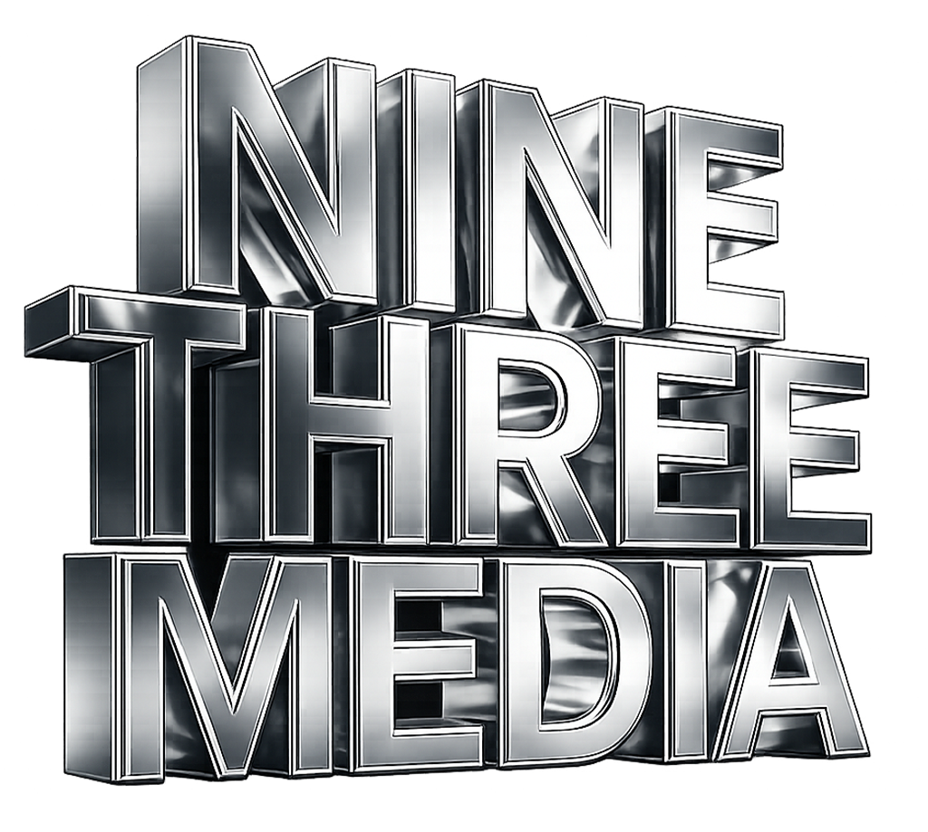 3D metallic text reading "NONE THIRD MEDIA" on a black background.