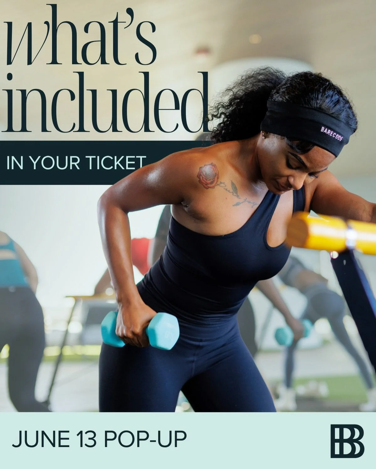 BARRE BAR: SUMMER MASHUP EDITION ☀️Here&rsquo;s a look at what your ticket includes:

💪 A full-body low impact, high energy Barre workout session led by @iamkimberlytaylor

🍋&zwj;🟩Our signature Barre Babe Blue shot by our partner @itsournature_ 

