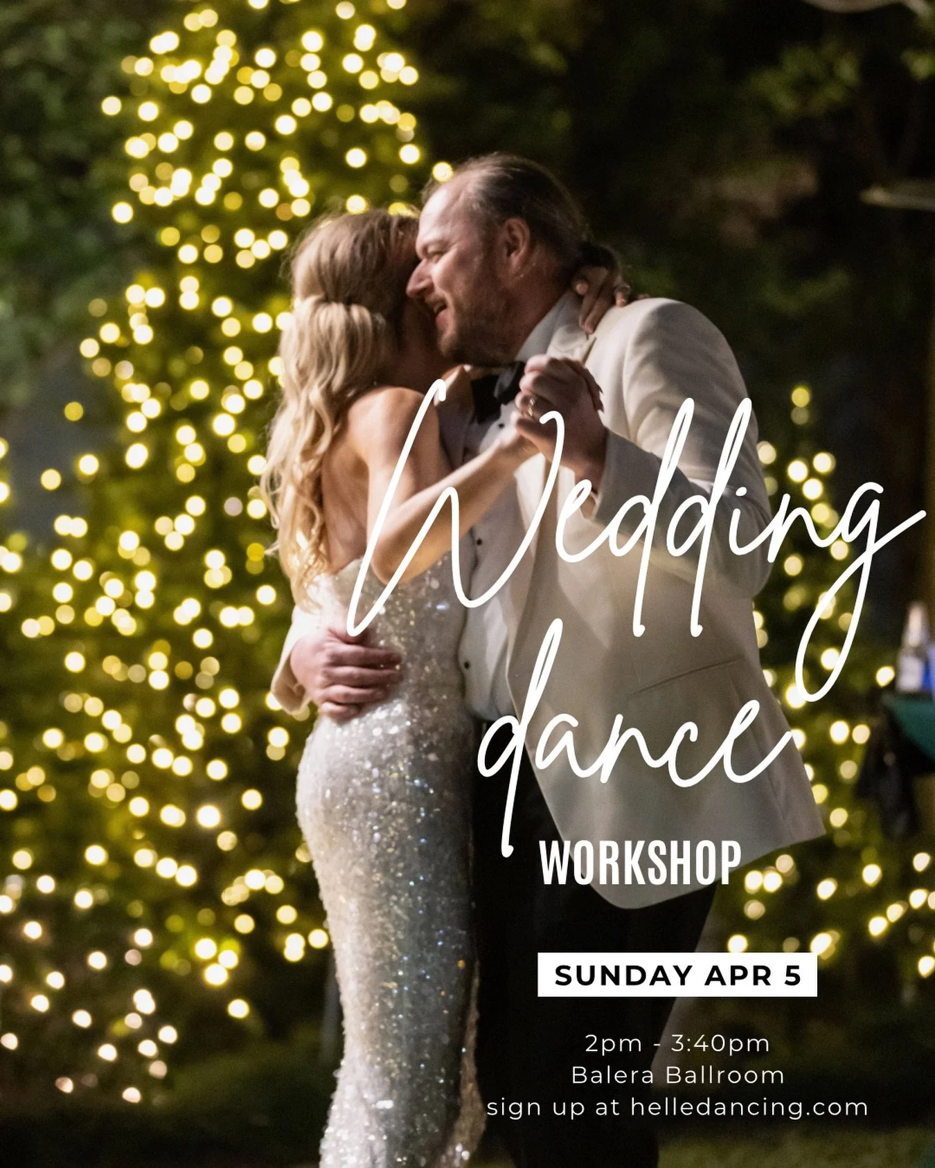 Your wedding day is one of the most memorable moments of your life &mdash; and your first dance should be something you enjoy, not something you dread. Join me for this fun, relaxed 100-minute workshop designed to give wedding couples a real feel for
