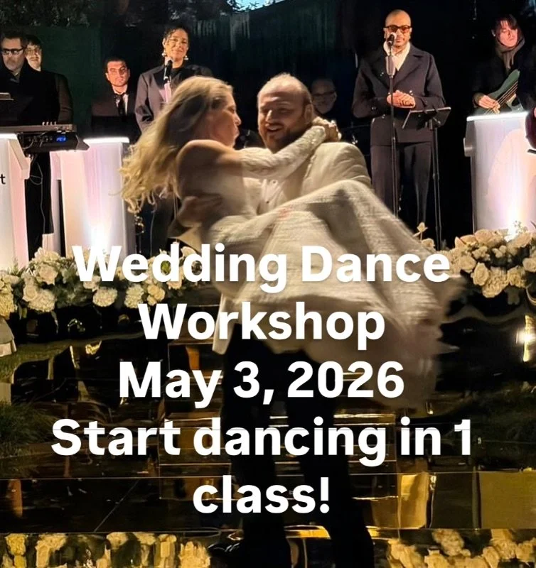 Sunday May 3, 2pm: join my recurring workshop, in which I teach any couple preparing for a wedding moment: couples, father-daughter, mother-son, or anyone wanting to share a special dance on the big day. We will learn basic ballroom steps, a natural 