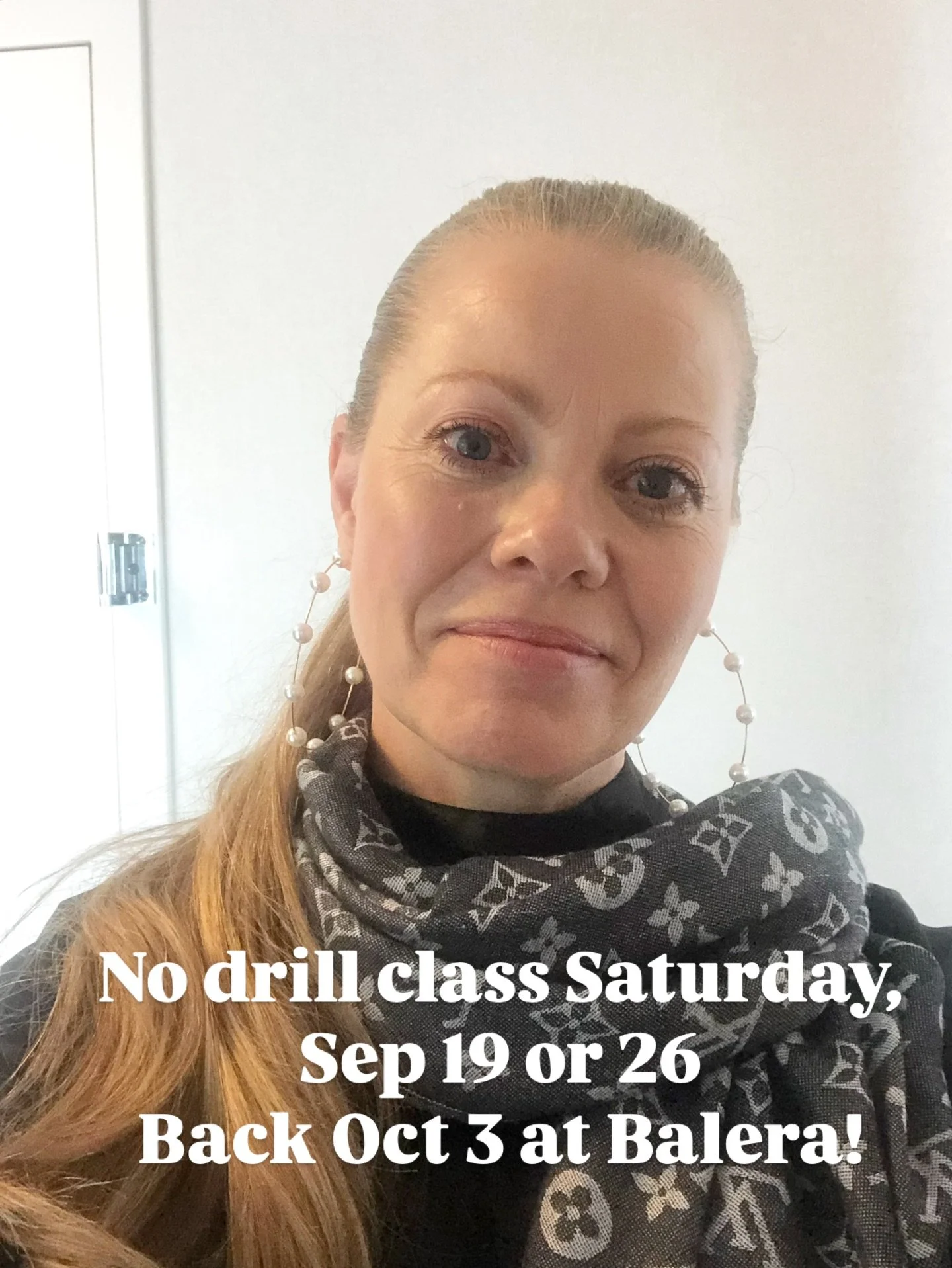Hello dancers 🤠 No drill class Saturday, September 19 or 26. I&rsquo;ll see you all again October 3 at 10AM at Balera! Stay well until then 😘🥰