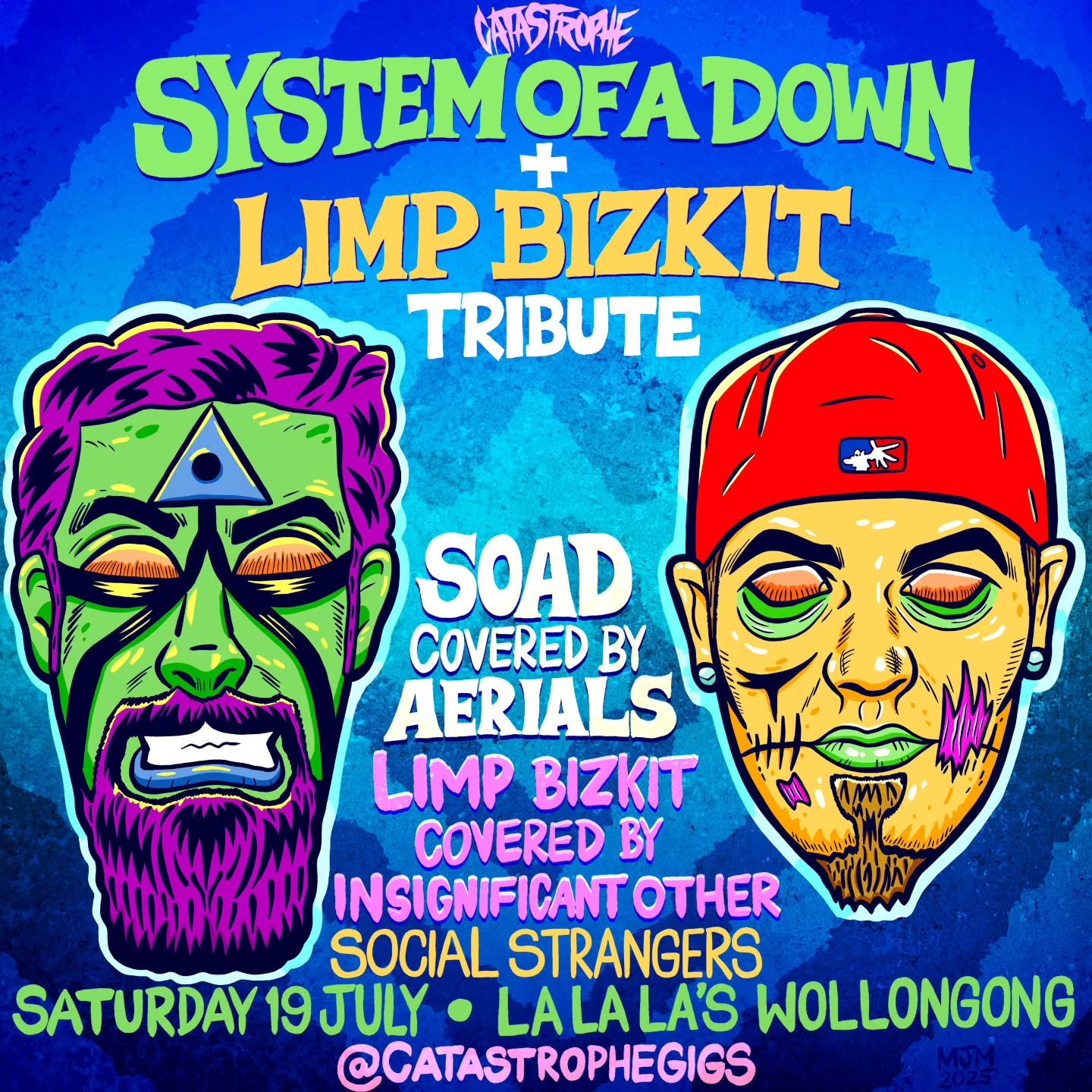⚡️ System of a Down and Limp Bizkit tribute in Wollongong ⚡️

Catastrophe Gigs are heading south for a huge night of Nu Metal at La La La's in the Gong 🌋 

SOAD covered by @aerialstributesoad
Limp Bizkit covered by @insignificantotherband
Originals 
