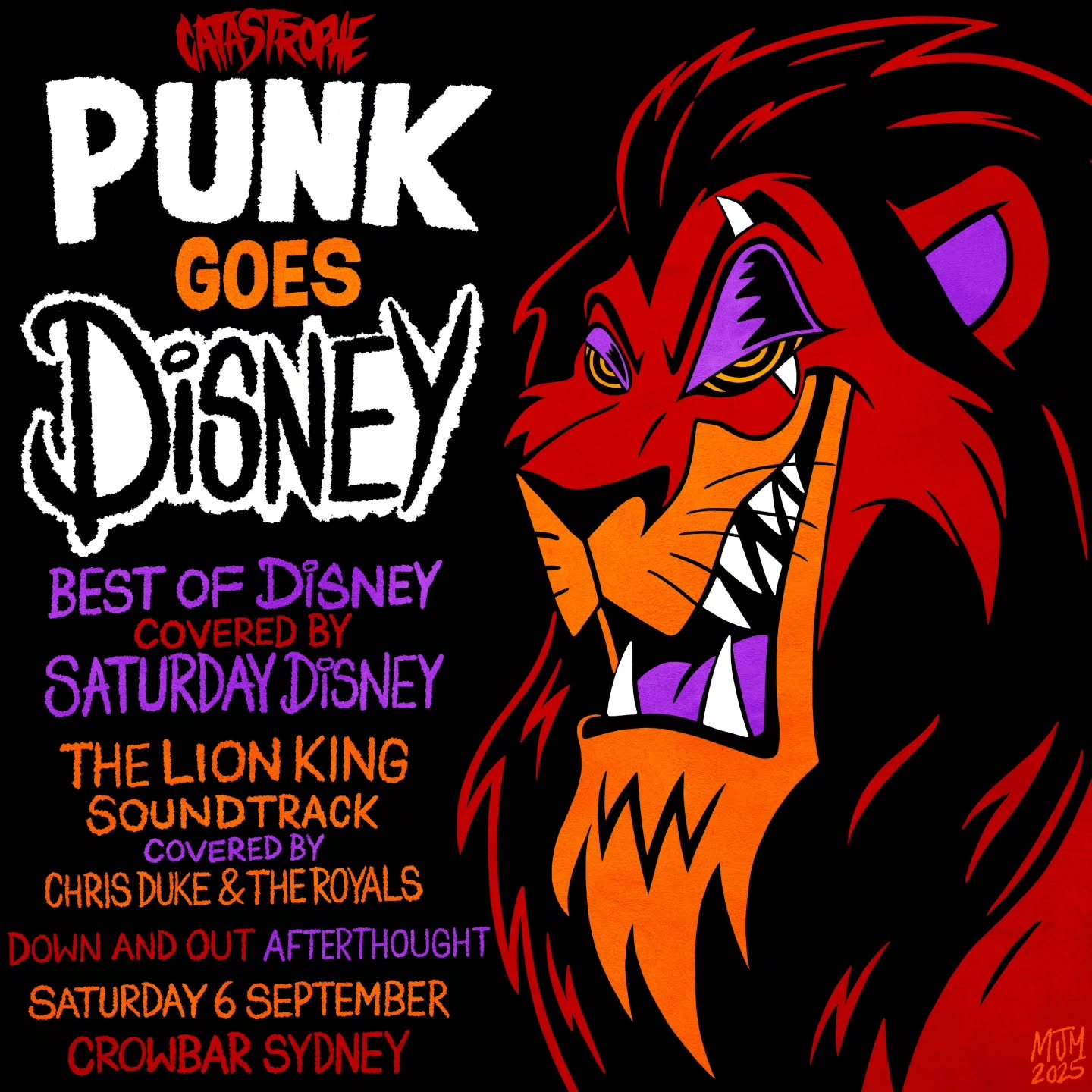 ⚡️PUNK GOES DISNEY ⚡️
A night of animated nostalgia with punk and metal renditions of your favourite Disney songs at Crowbar!

Best of Disney (Aladdin, The Little Mermaid, Frozen, Beauty and the Beast, Moana, Hercules and more) covered by Saturday Di