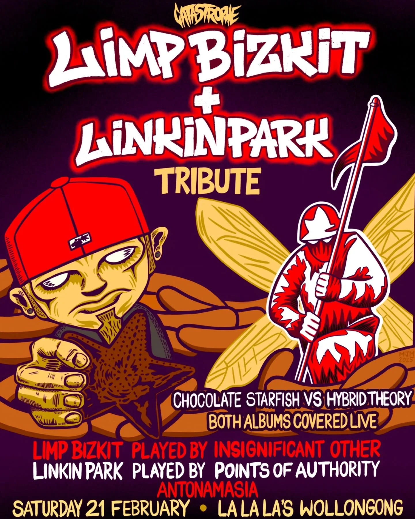 ⚡️ Limp Bizkit and Linkin Park Tribute in Wollongong
🔥 Chocolate Starfish Vs Hybrid Theory

We are taking you back to the year 2000 with a live tribute to the two of Nu Metal&rsquo;s biggest albums 💿 

💥 Chocolate Starfish and the Hot Dog Flavoure