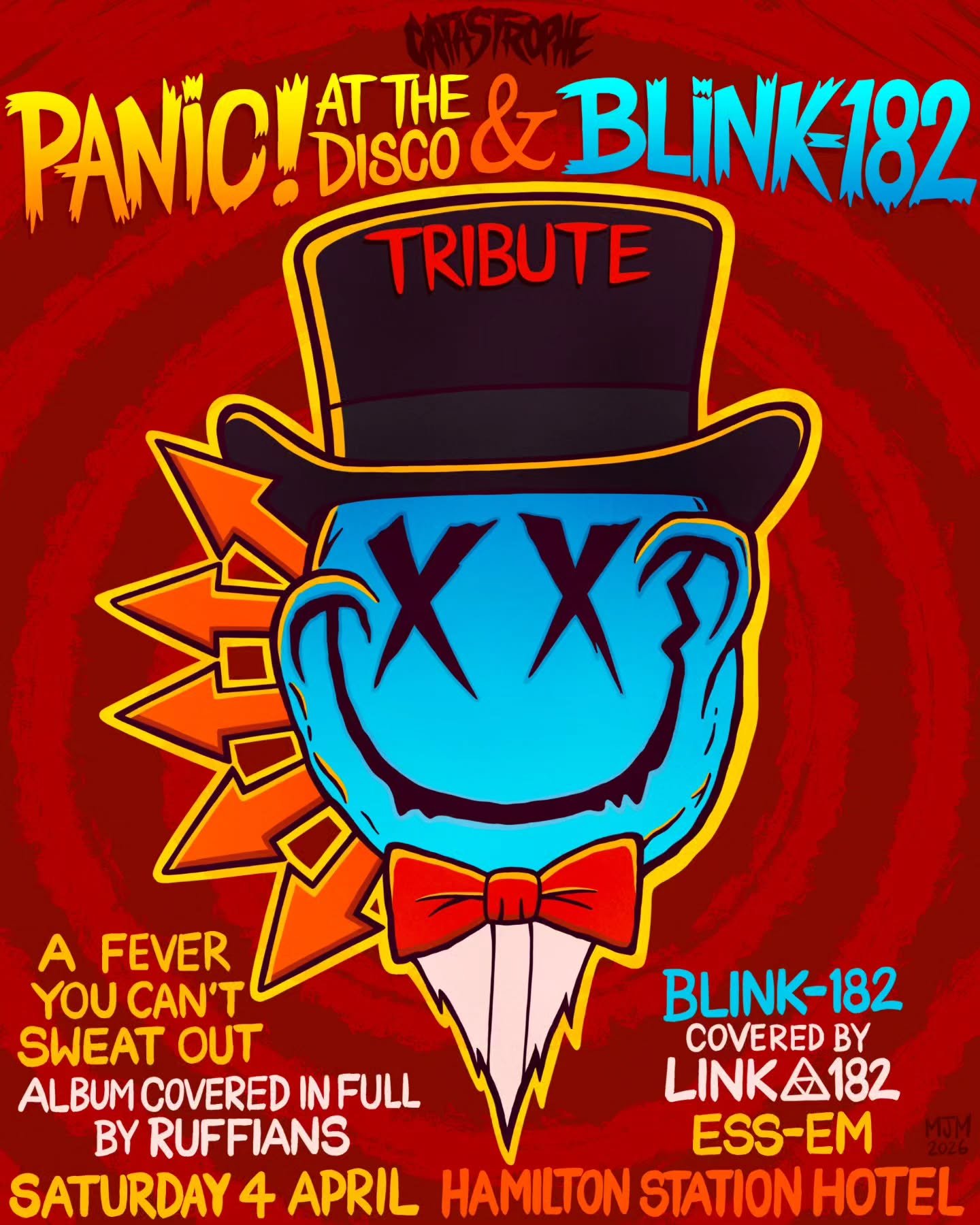 💥 Panic! At The Disco and Blink-182 tribute 💥
We&rsquo;re dishing up a monster serving of Emo and Pop Punk in Newcastle, with Panic and Blink covered live at the Hamo!

🎩 A Fever You Can&rsquo;t Sweat Out album performed live in full 💿 
Plus extr