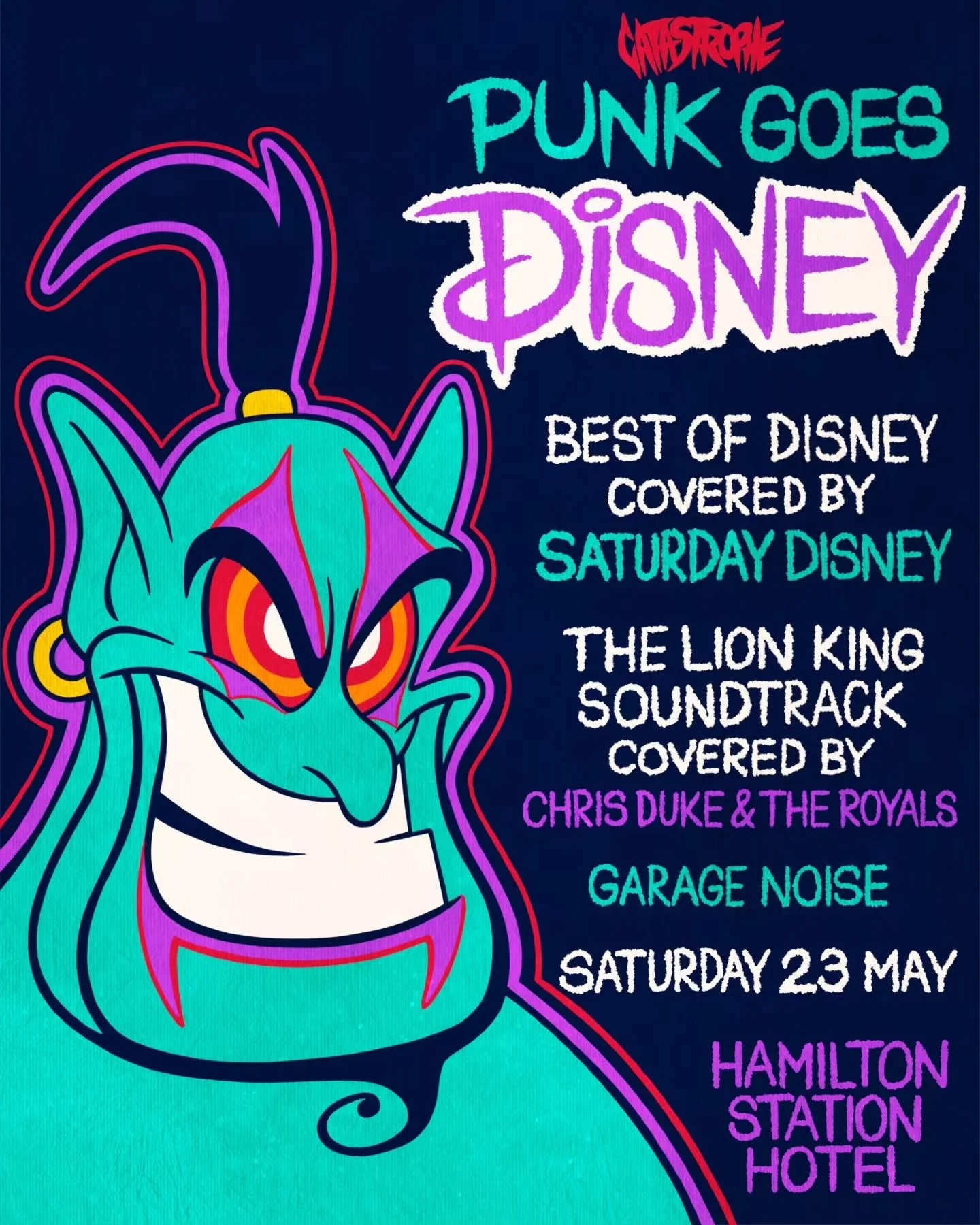 🌟 PUNK GOES DISNEY 🌟
Punk and Metal arrangements of your favourite Disney songs performed live at the the Hamo, Newcastle

🏰 Best of Disney covered by Saturday Disney ft. @ruffiansaus
Playing tracks from Aladdin, The Little Mermaid, Frozen, Beauty