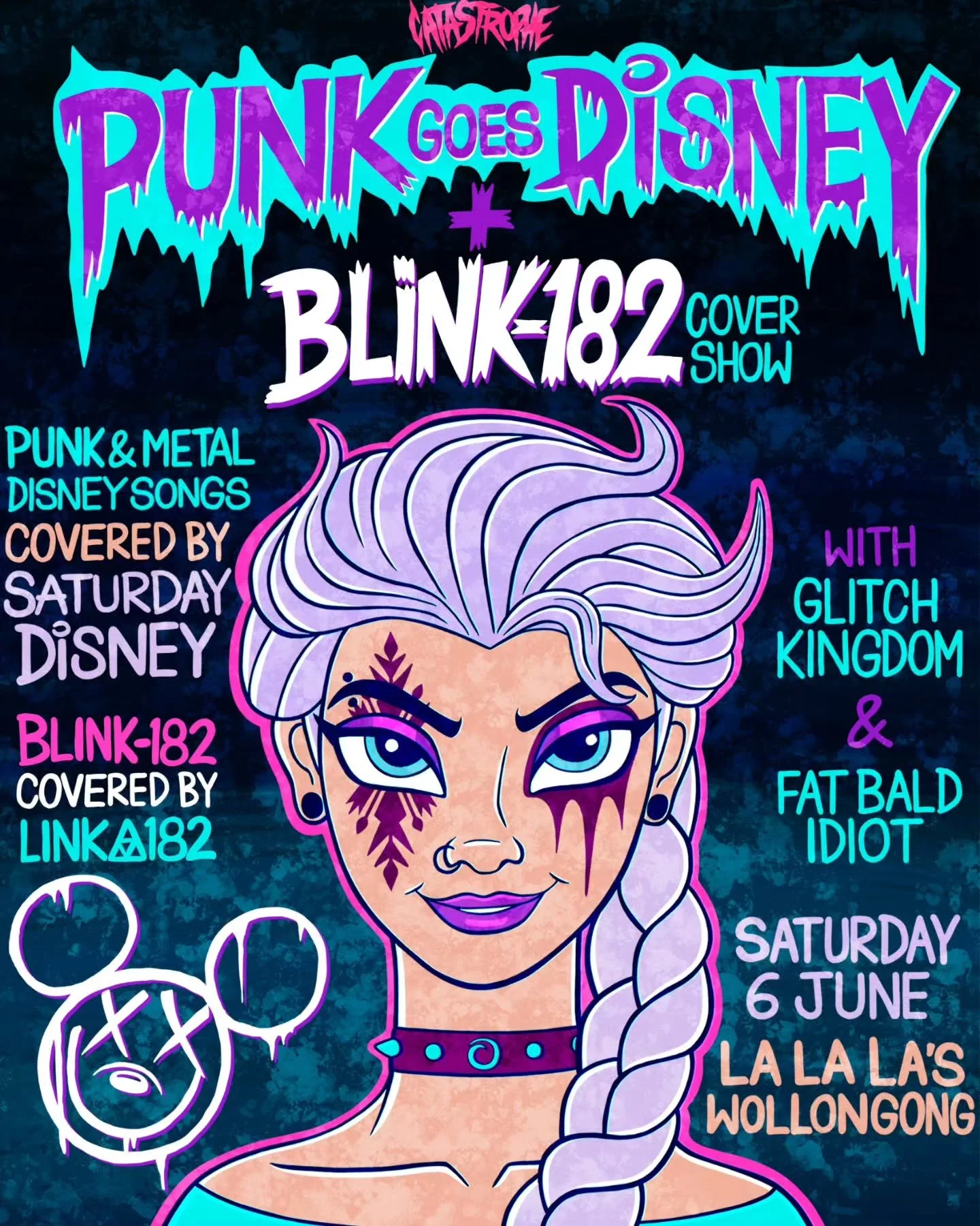 ✨️ Punk Goes Disney and Blink-182 cover show ✨️

Punk and Metal versions of your favourite Disney songs performed live at @lalalaswollongong

💥 Blink-182 cover set added to the lineup! LINK-182 are joining the bill to play a bunch of the best Blink 