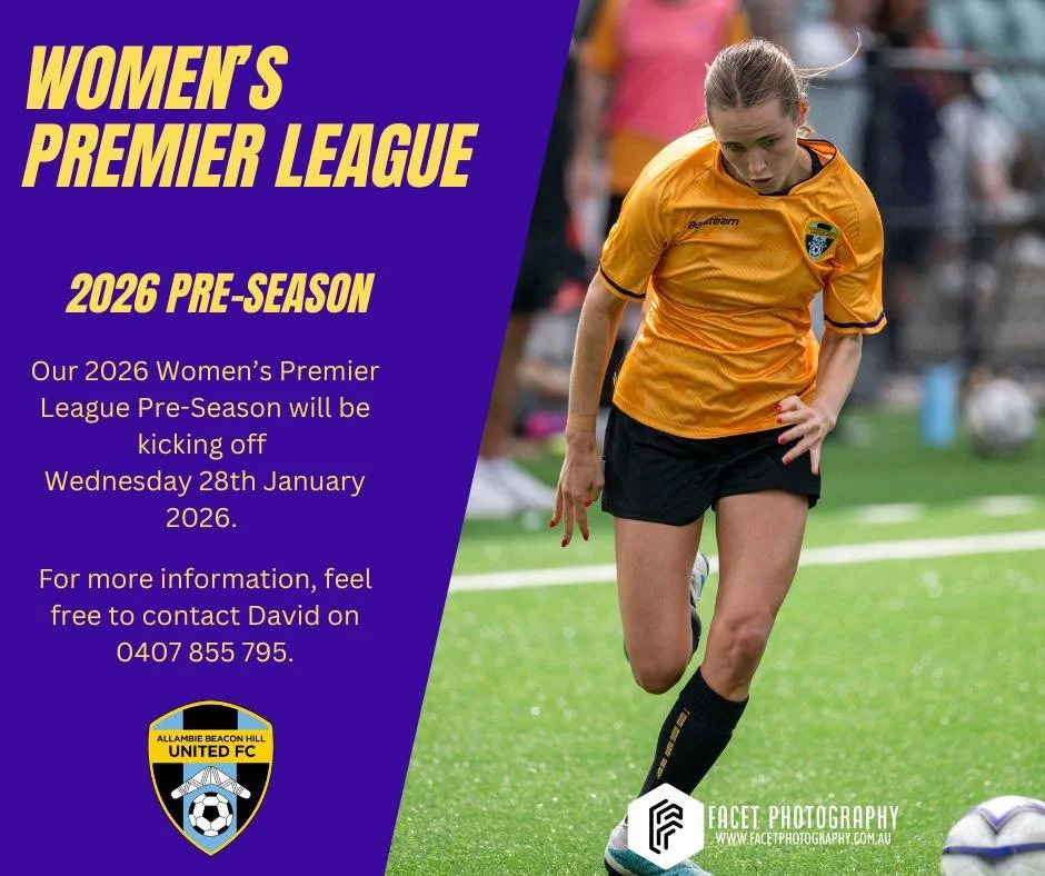 ⚽ Women&rsquo;s Premier League &ndash; Pre-Season Starts Wed, Jan 28th!

Pre-season training starts next week and we&rsquo;re welcoming players who are motivated, committed and keen to improve &mdash; whether you&rsquo;ve played at this level before 