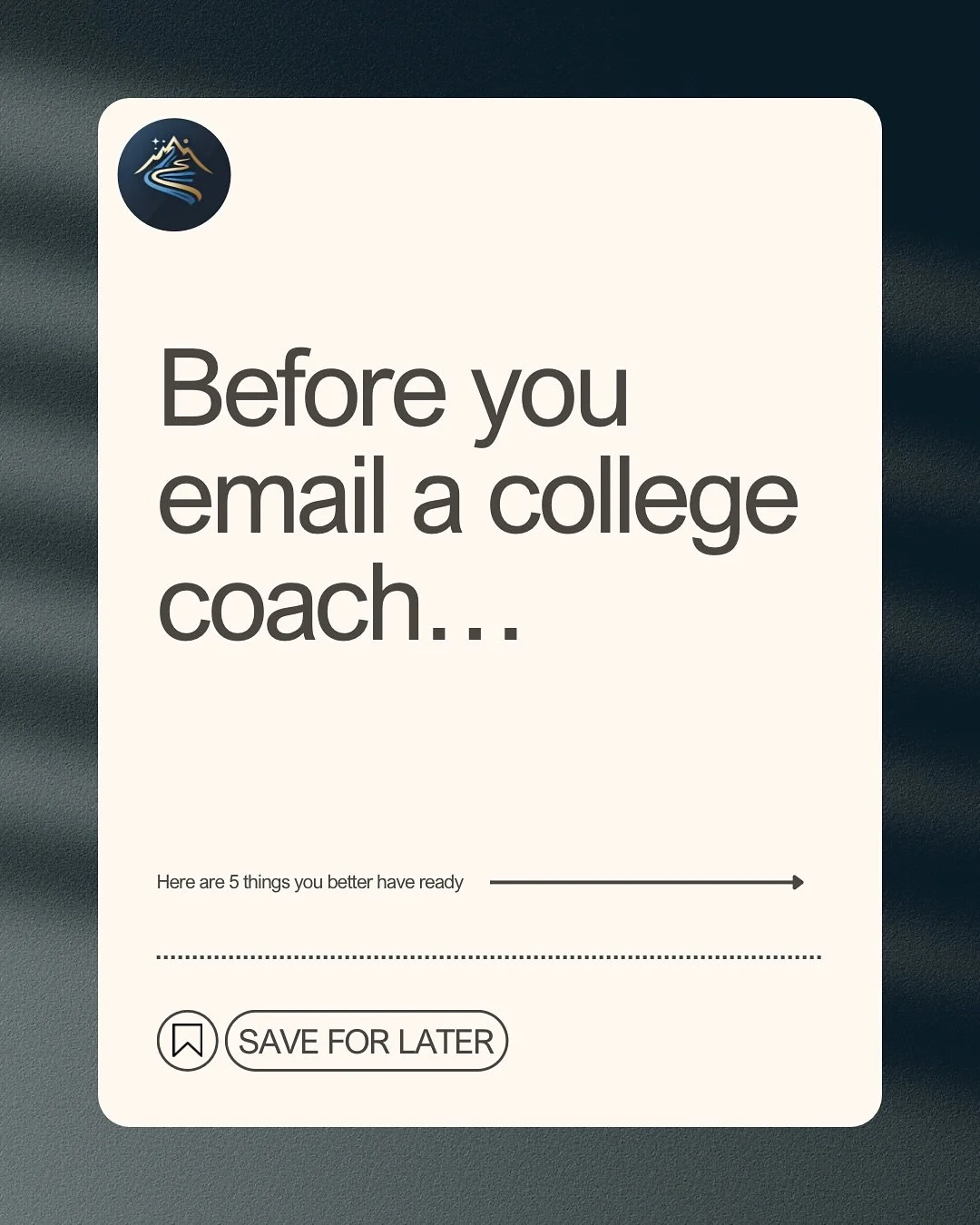 Let&rsquo;s build on our last post 👇

Sending emails is a big part of recruiting &mdash; but only if you&rsquo;re prepared. 

Most players don&rsquo;t get ignored because they&rsquo;re not good enough&hellip;

They get ignored because they&rsquo;re 