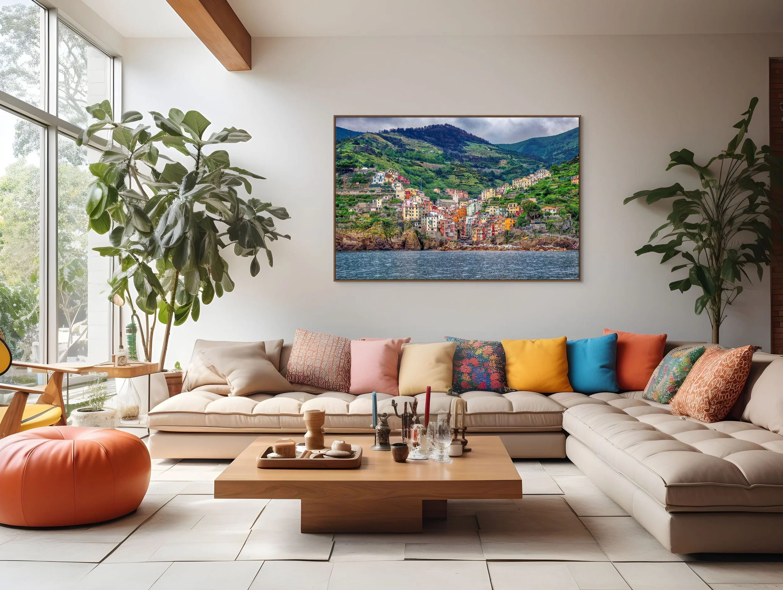 Colourful cliffside village of Cinque Terre overlooking the Ligurian Sea in Italy.