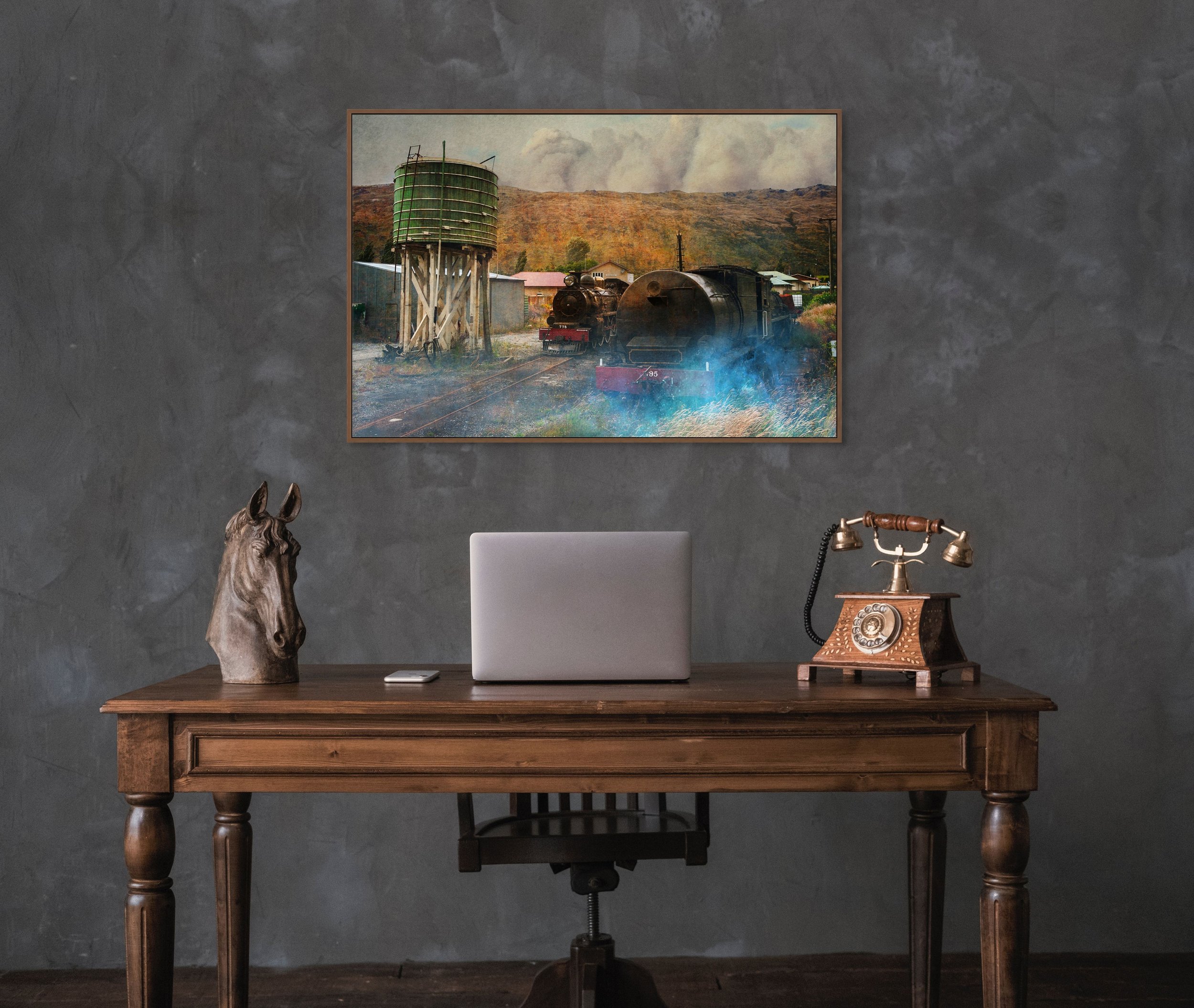 Historic Kingston Flyer steam train locomotive in Kingston Otago New Zealand.