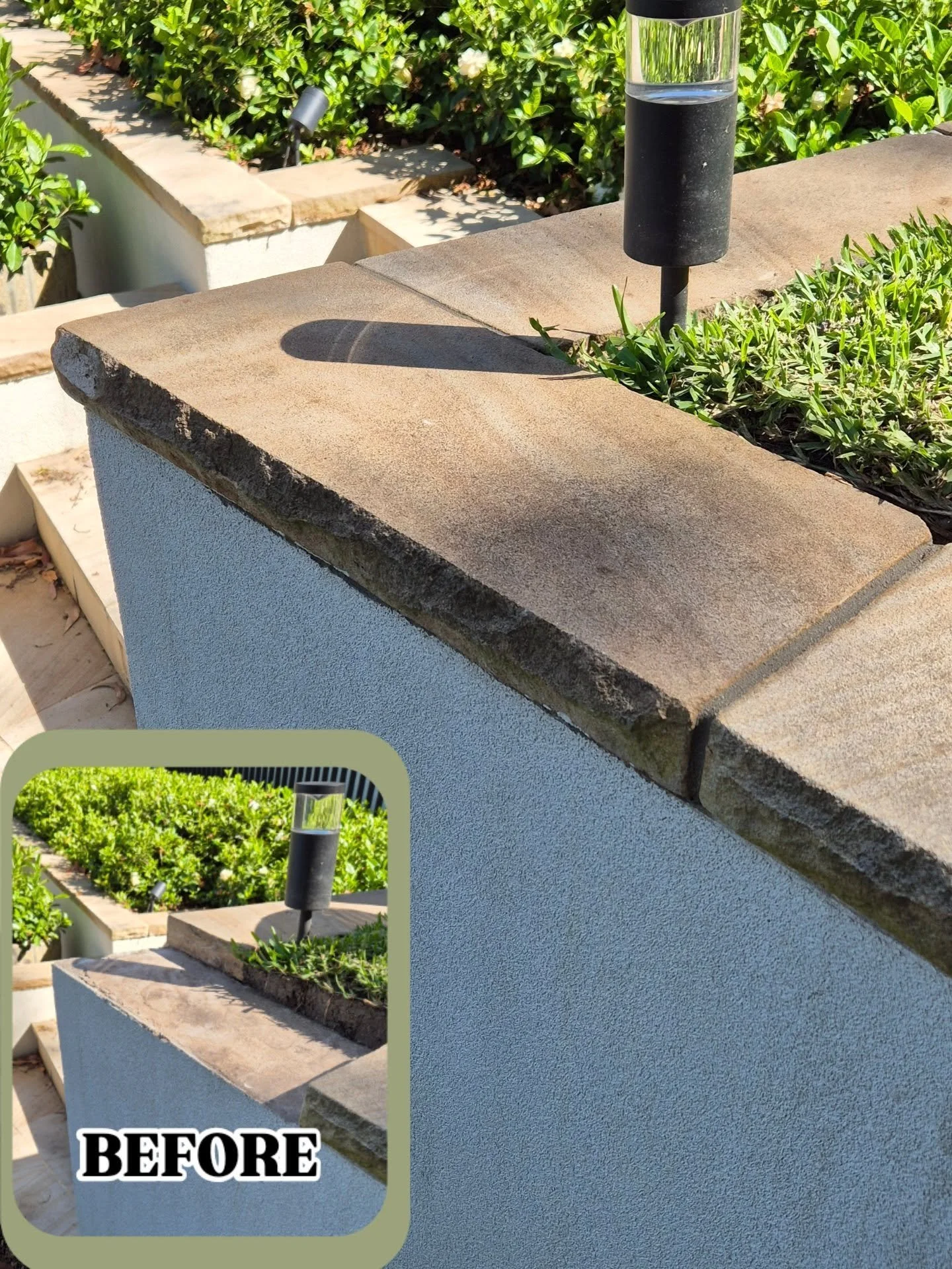 A quick retaining wall capping repair today. This section has been used by the kids to access the path below and finally came loose. 

⬇️ Have a look at what we were met with

📞 Contact us today for an obligation free quote for all your property mai