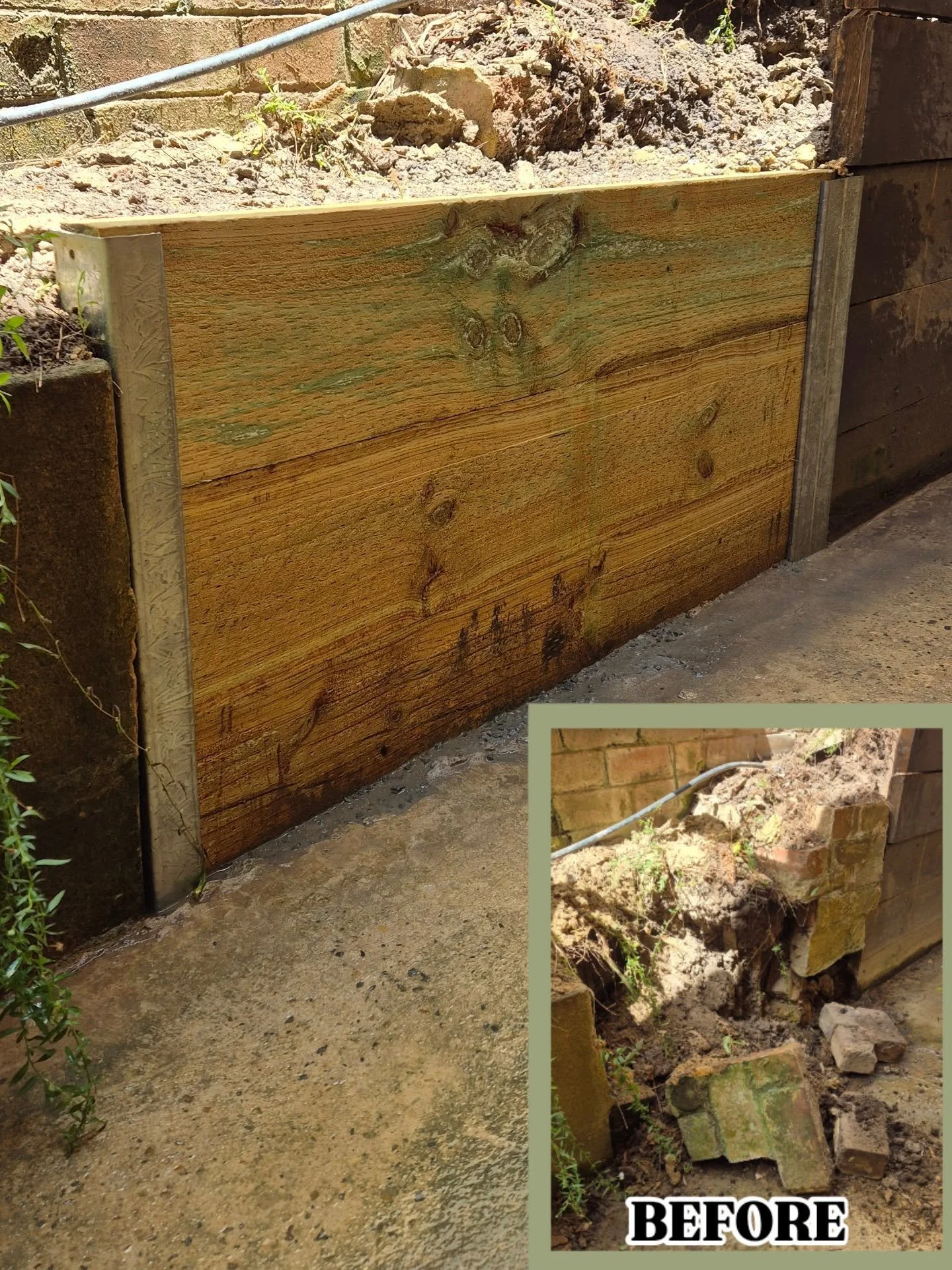 Our client needed a solution for this collapsed retaining wall. We managed to complete this repair without affecting the sections on either side

↘️ Have a look at the state of the collapse needing repairs 

📞 Contact us today for an obligation free