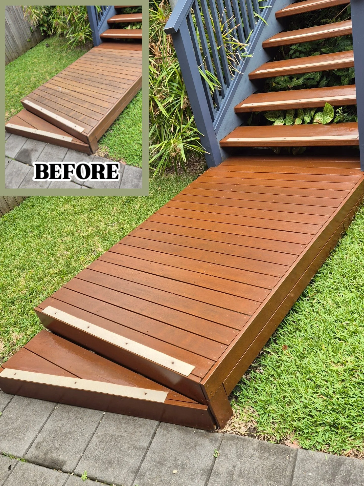 A summer refresh for the entranceway to this client's property in #curlcurl. Essential maintenance to protect from the harsh Australian conditions. 

↖️ Have a look at how the weather had affected this landing

📞 Call us today for an obligation free