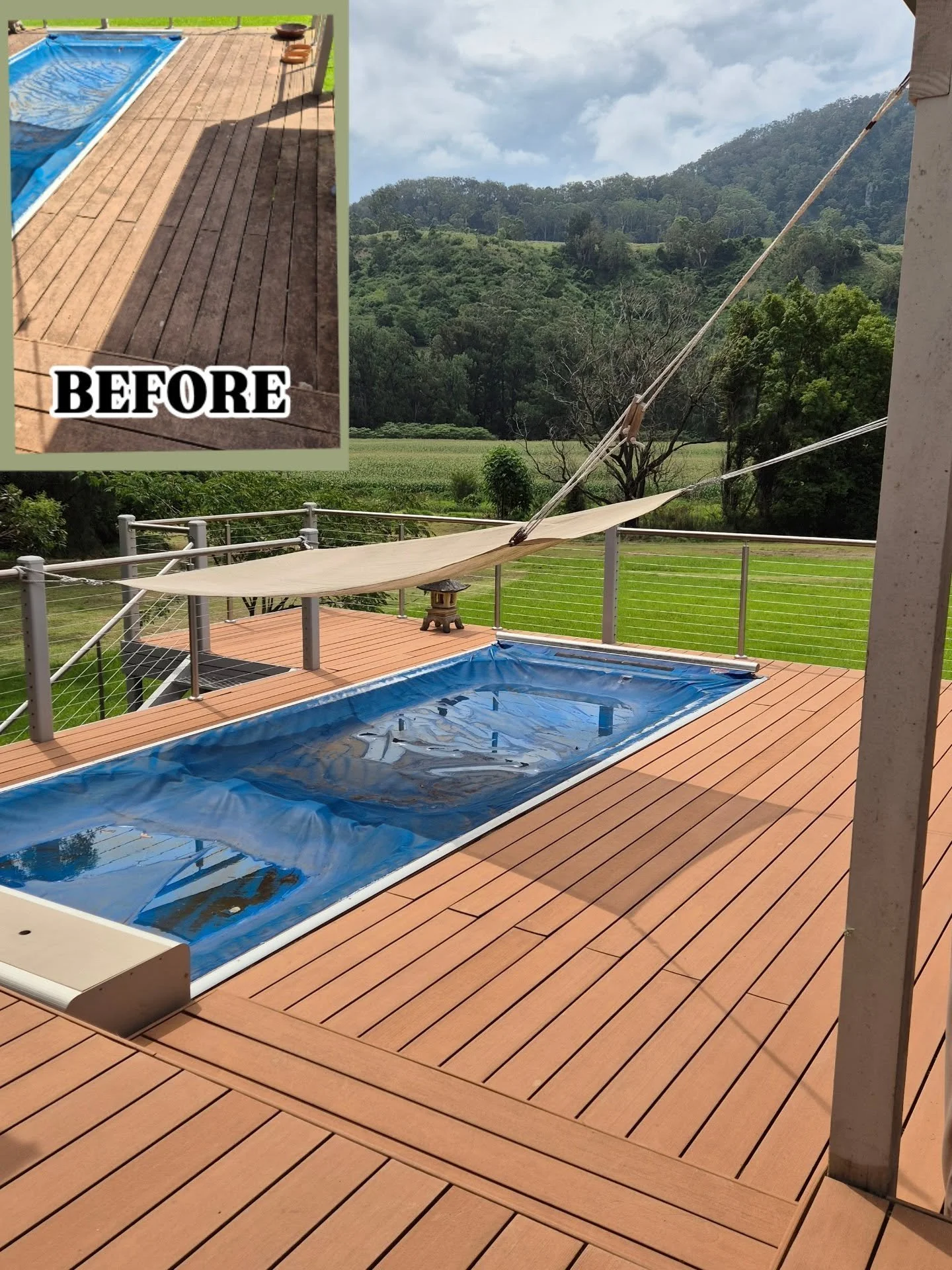 Long overdue maintenance required! This composite deck has been given a deep cleanse, sometimes a good clean is all you need. 

↖️ Look at the condition this deck began in

📞 Contact us today for an obligation free quote for all your property mainte
