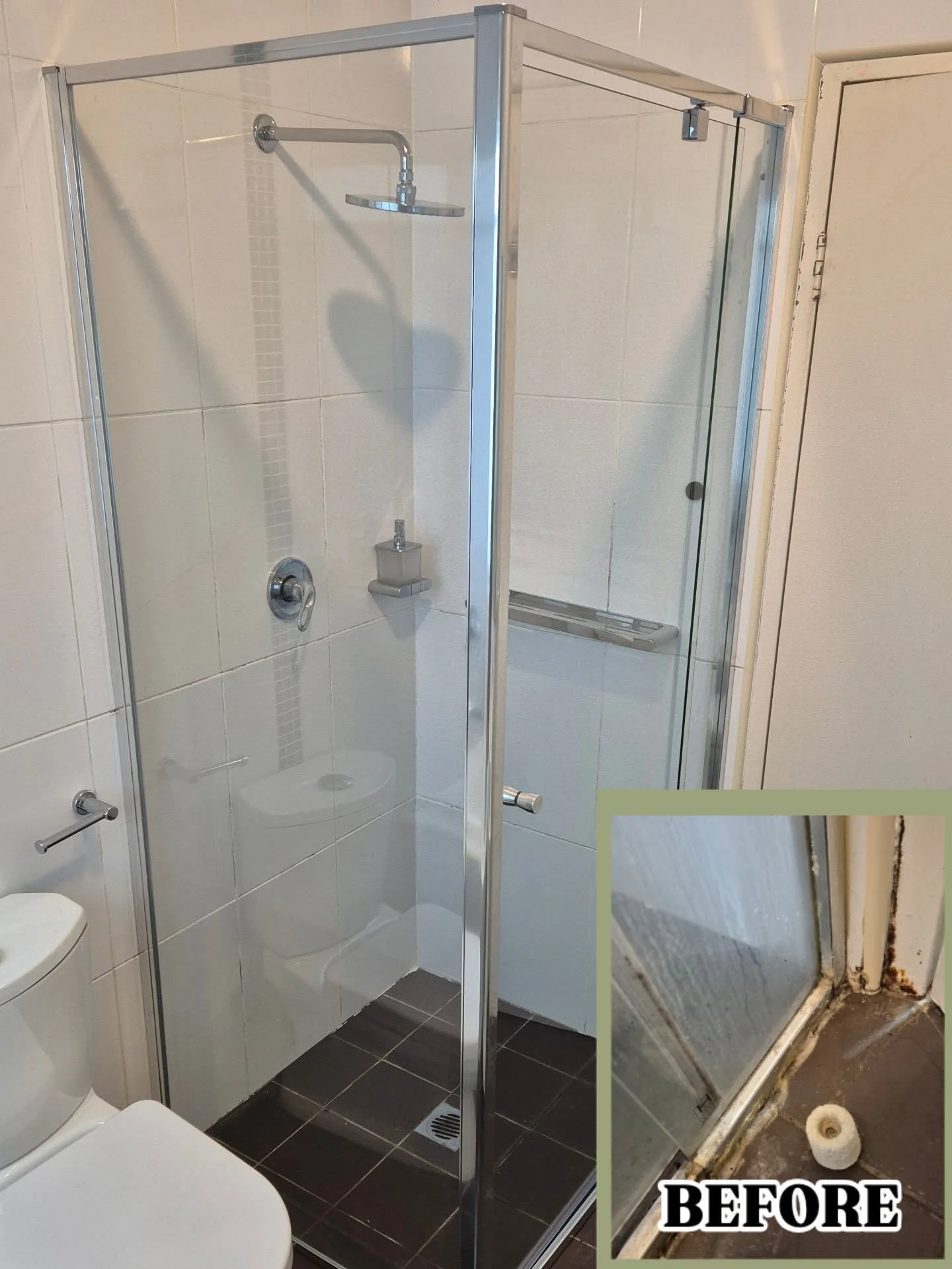 This shower in #deewhy had seen years of poor leak repairs along with a cracked pane and broken hinges. We sourced a replacement to fit the tight space while maximising internal room. 

↘️ Look at the condition of some of the previous repairs

📞 Con