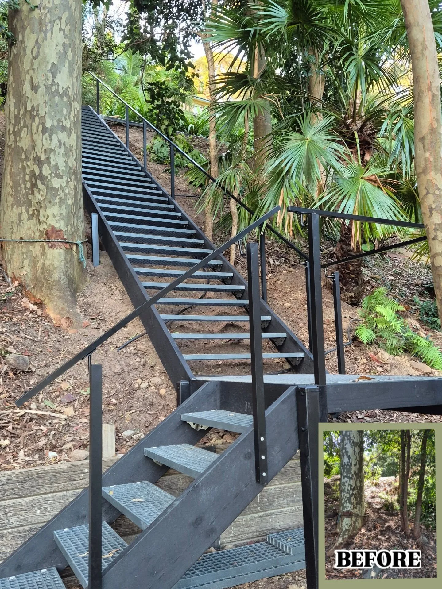 This one was huge! Loved working on this staircase on a beautiful property in #avalonbeach . We used a fibreglass composite to ensure longevity along with an aluminium handrail. Working on a challenging slope we brought the access dreams of our clien