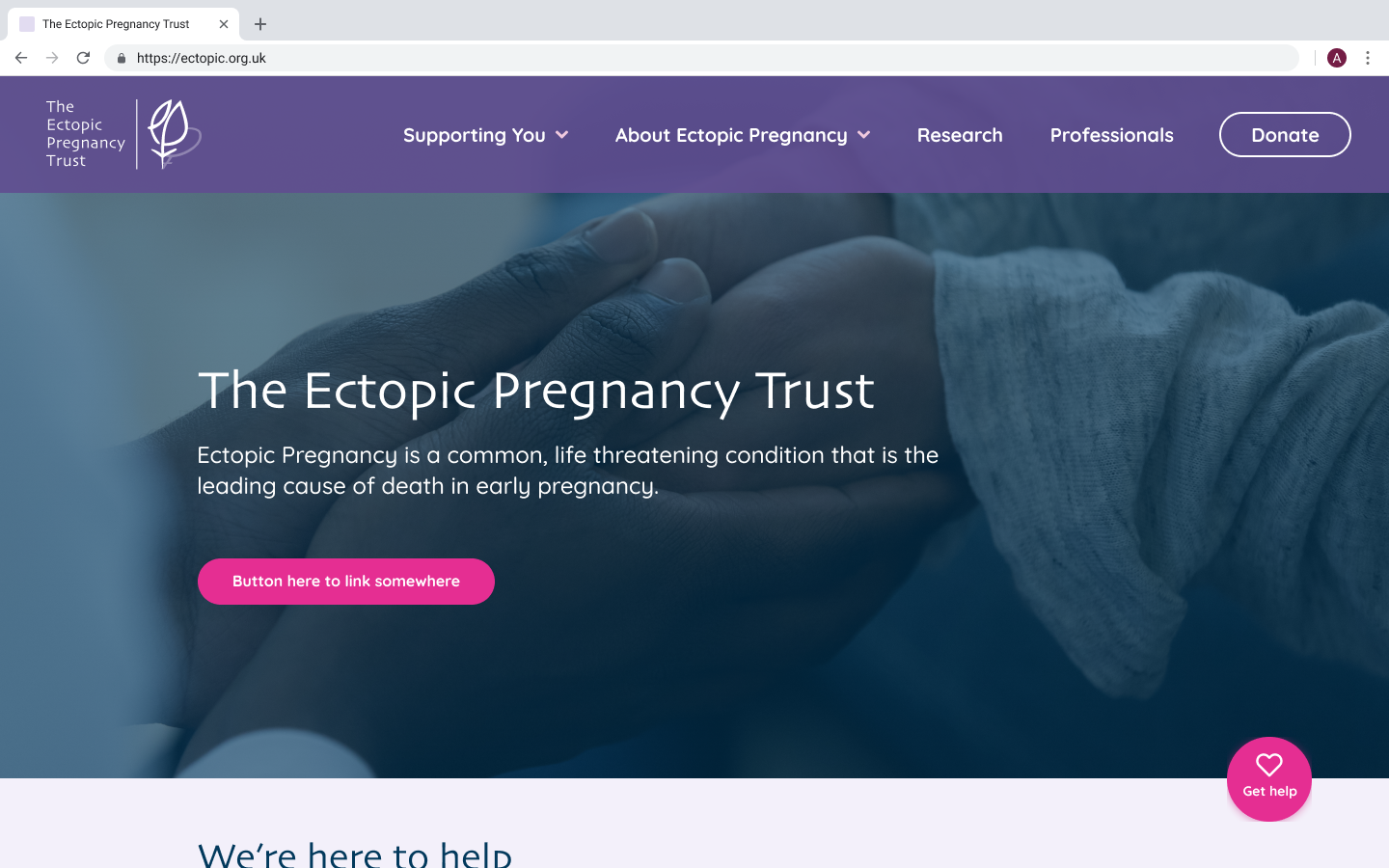 EPT homepage with floating action button