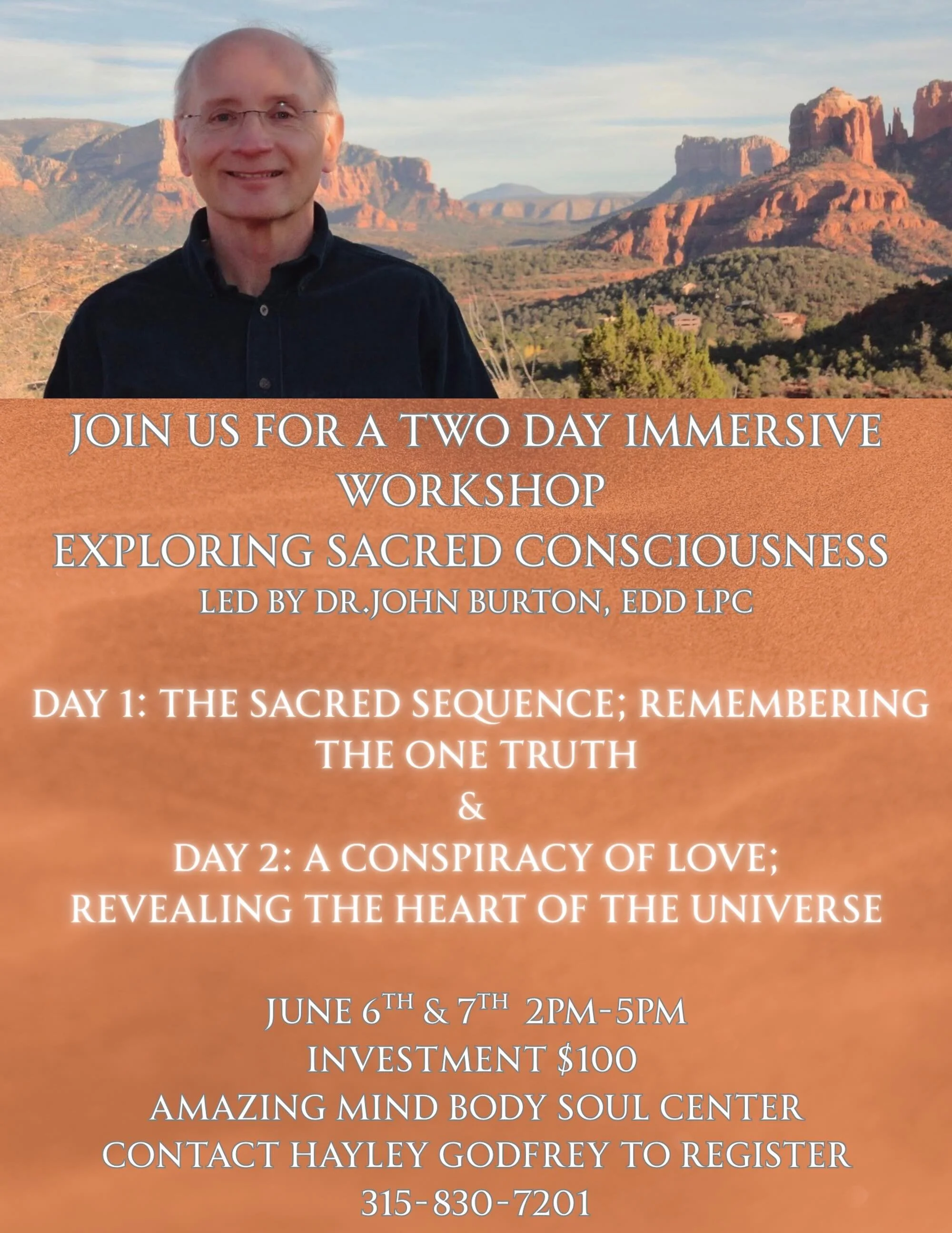 Two days. One shift in perspective. 🌍

The Exploring Sacred Consciousness workshop is a deep dive into the true nature of your soul. 

Whether you are looking to heal old patterns or expand your spiritual awareness, this weekend provides the tools a