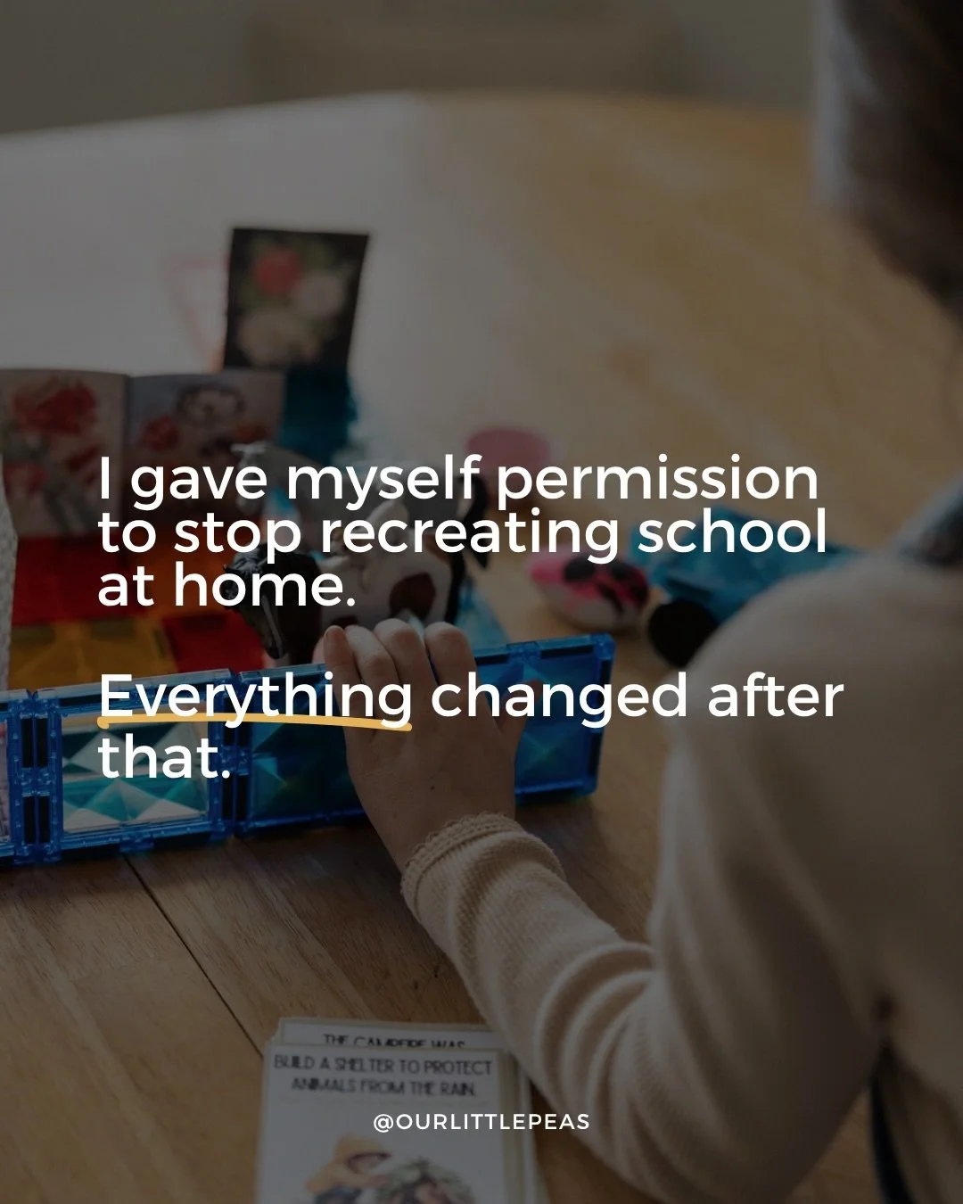 I used to think I was doing it wrong.

I bought the curriculum. 

The workbooks. 

The activities that looked the most like "real learning." &amp; I sat down with my daughter fully convinced this was the right move.

It was NOT working!! 😭