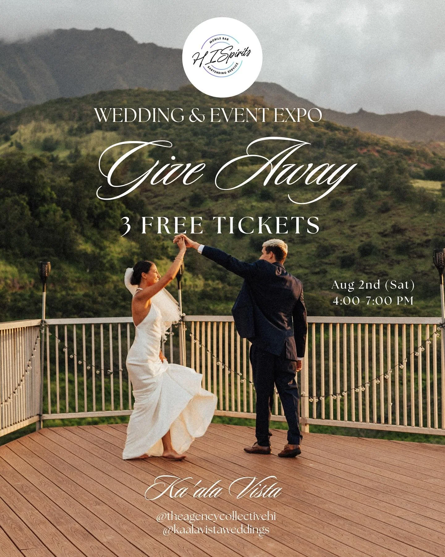🎉 GIVEAWAY TIME! 🎉
Want to WIN free tickets to the Kaala Vista Wedding &amp; Event Expo on August 2, 2025. We&rsquo;re giving away 3 pairs of tickets so you and a friend can join us for an unforgettable day of inspiration, discounts, and fun! ✨💍
H