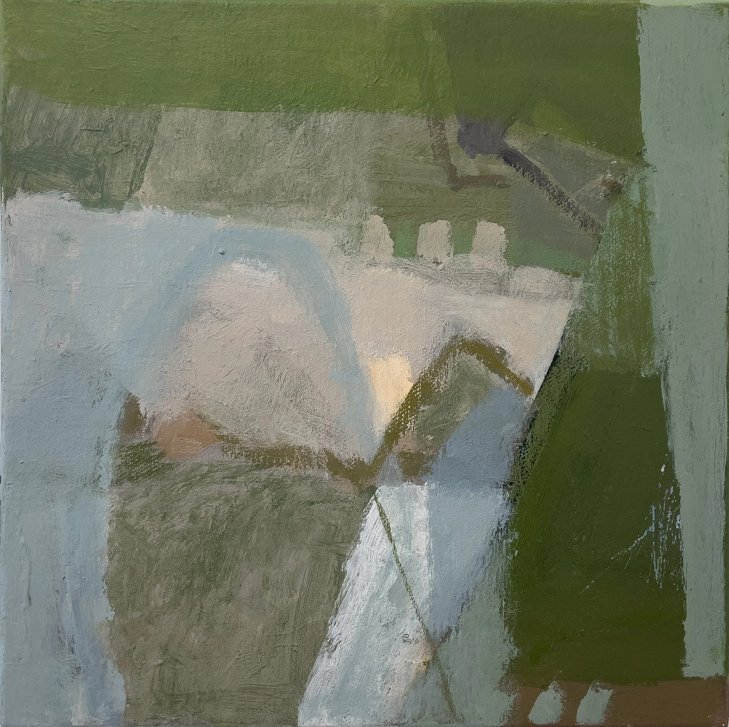Harbour I, Crete | acrylic on linen, 2026 (32 cm x 32 cm)