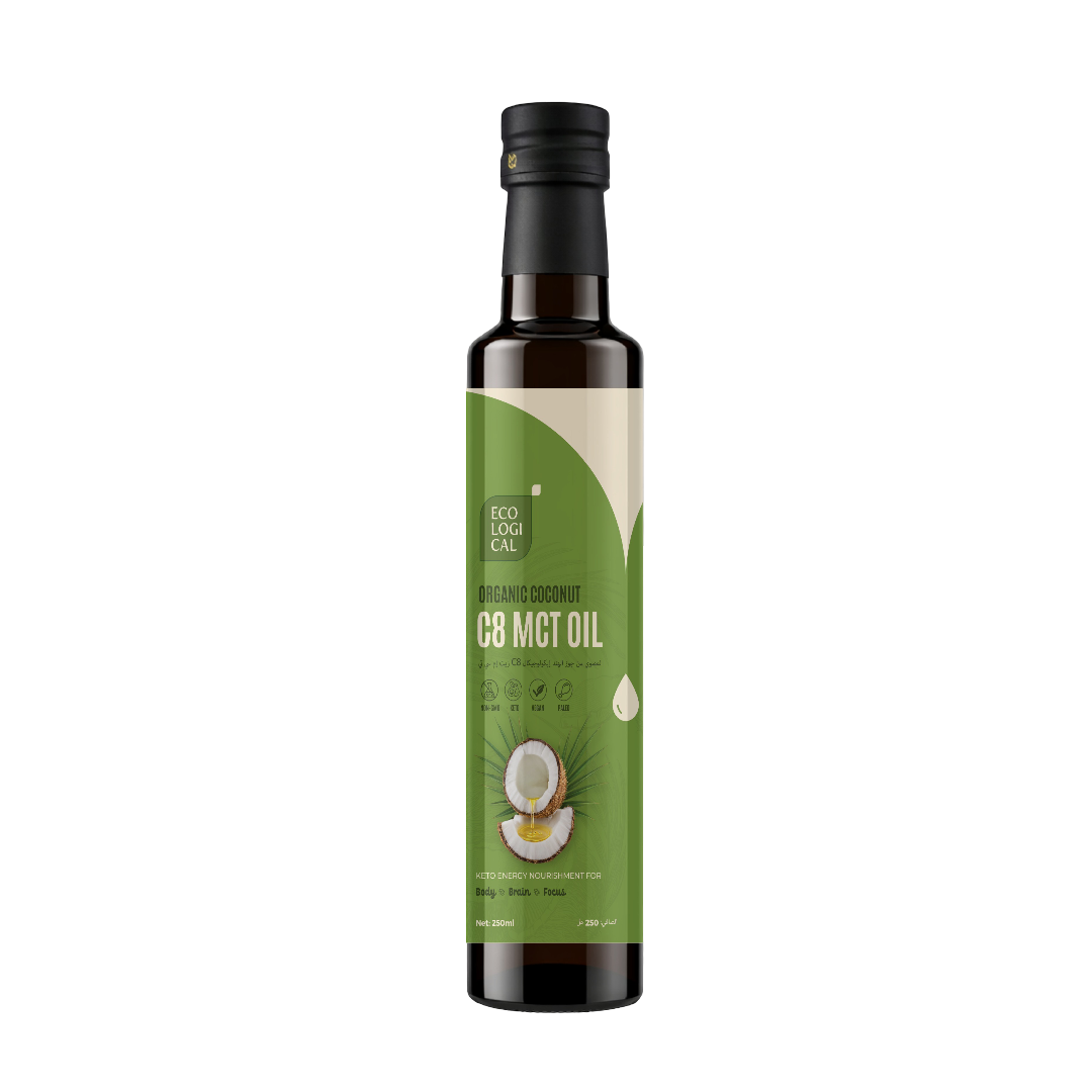 Organic C8 MCT Oil 250ml- Coconut-Based, Keto-Friendly