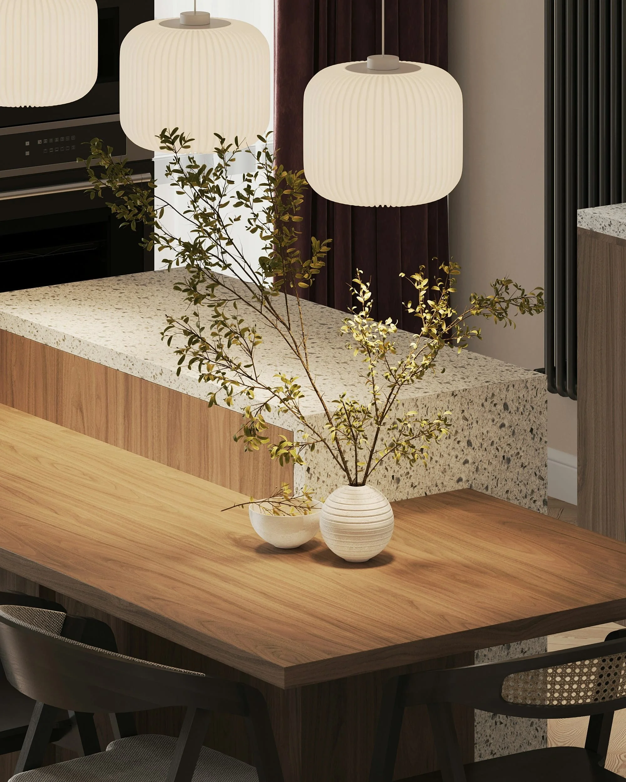 Residential interior styling featuring curated furnishings, décor, and finishing details.