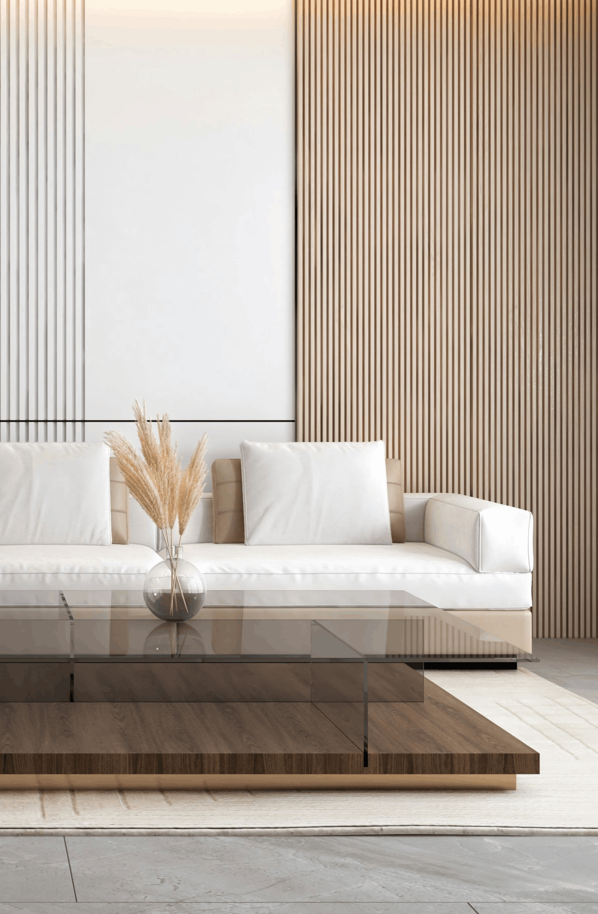 Human-centred living room interior design in a Singapore home, featuring warm materials, balanced proportions, and a calm, refined atmosphere.